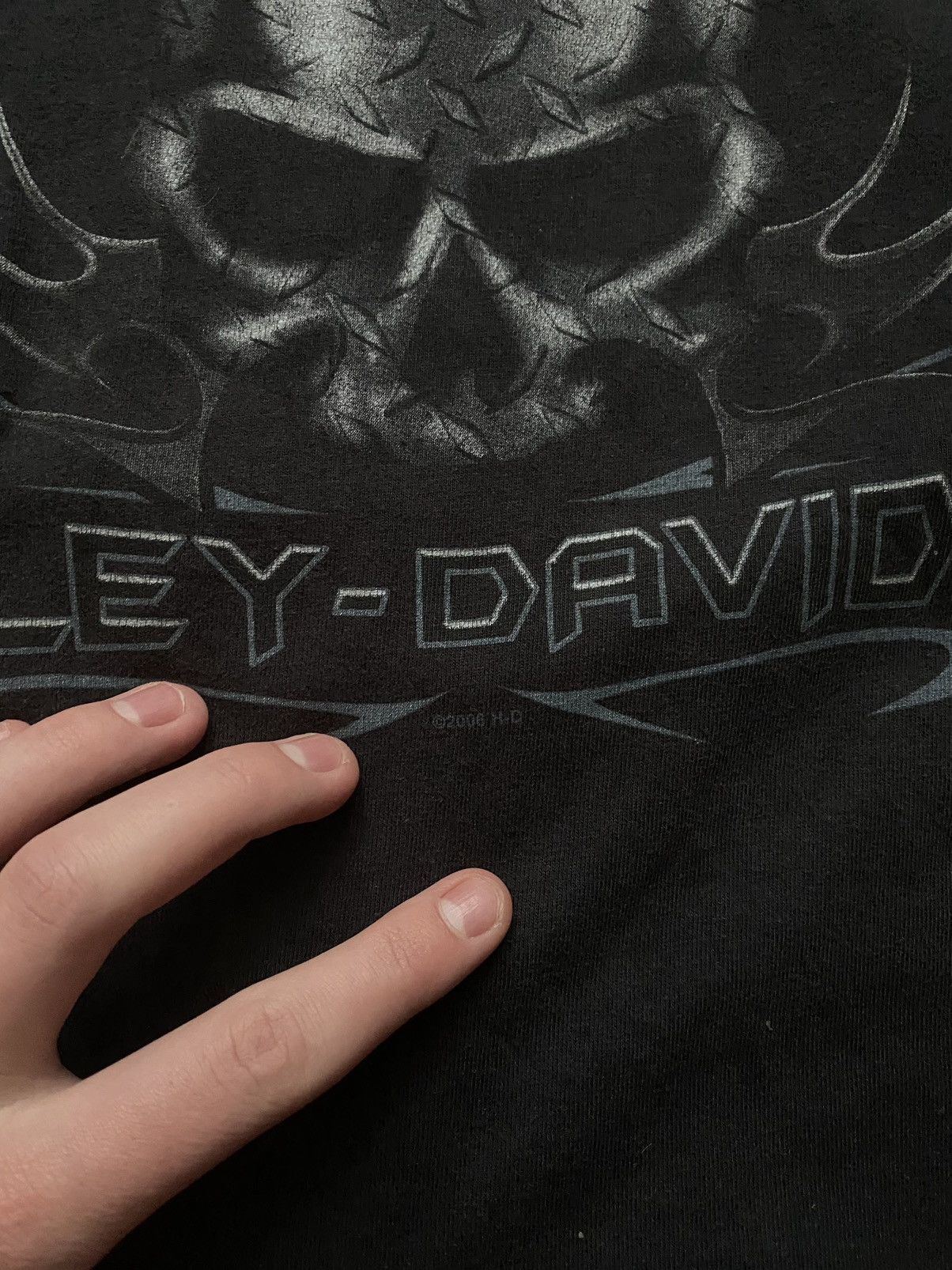 Harley Davidson × Vintage Vintage 00’s Harley Davidson Eagle Skull T shirt y2k Nevada Size US XL / EU 56 / 4 - 3 Thumbnail