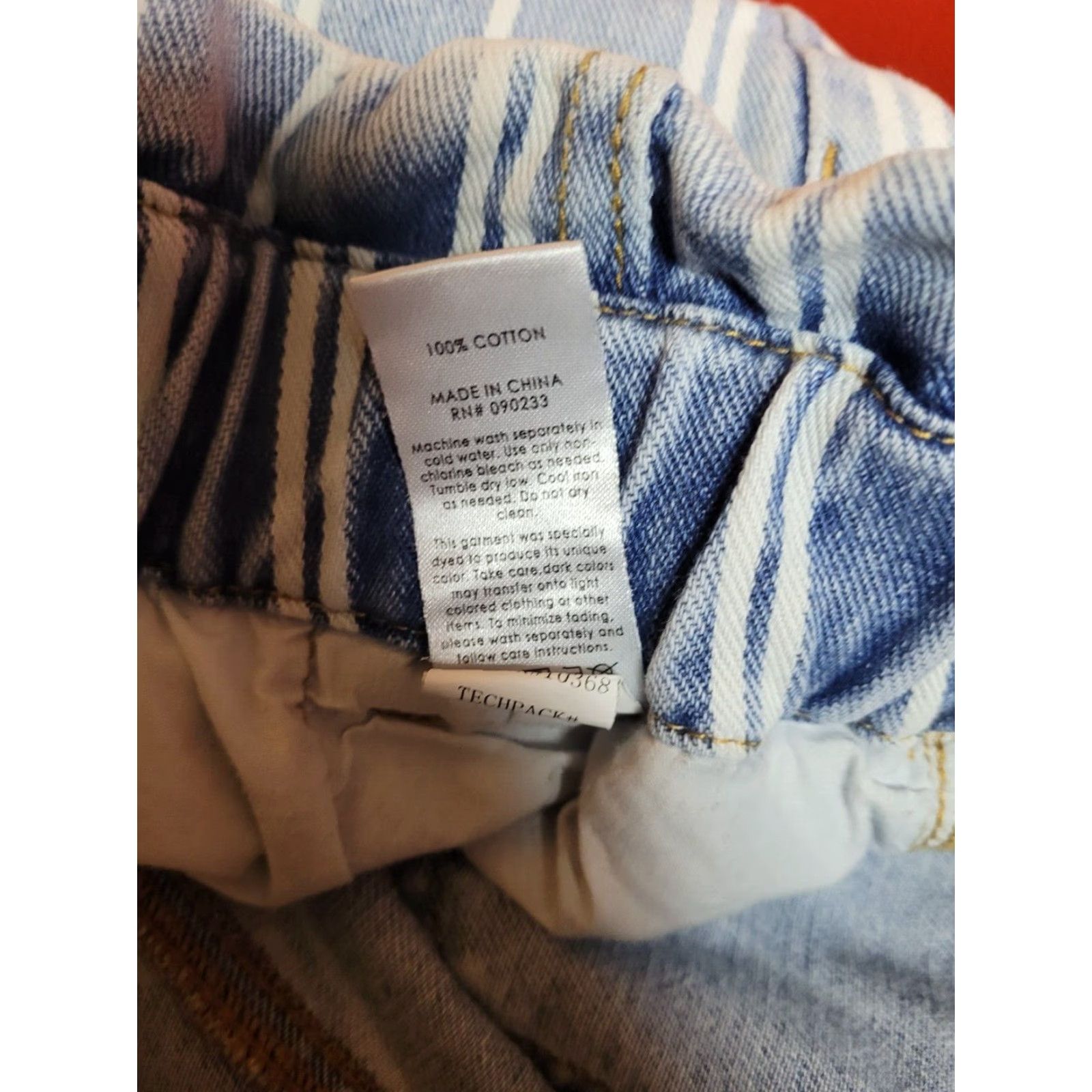 Pacsun Pacsun Women's Small Mom Striped High Rise Elastic Waist Denim Shorts Size 32" / US 10 / IT 46 - 5 Thumbnail