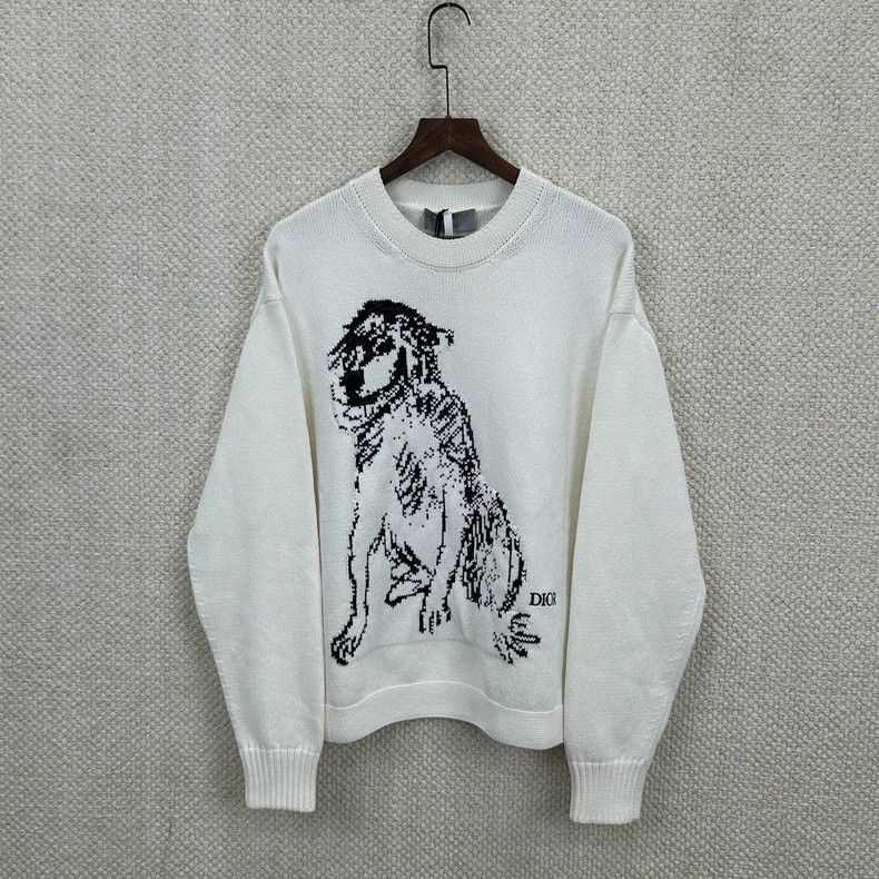 Dior Logo Dog Print Crewneck Sweater - dmc