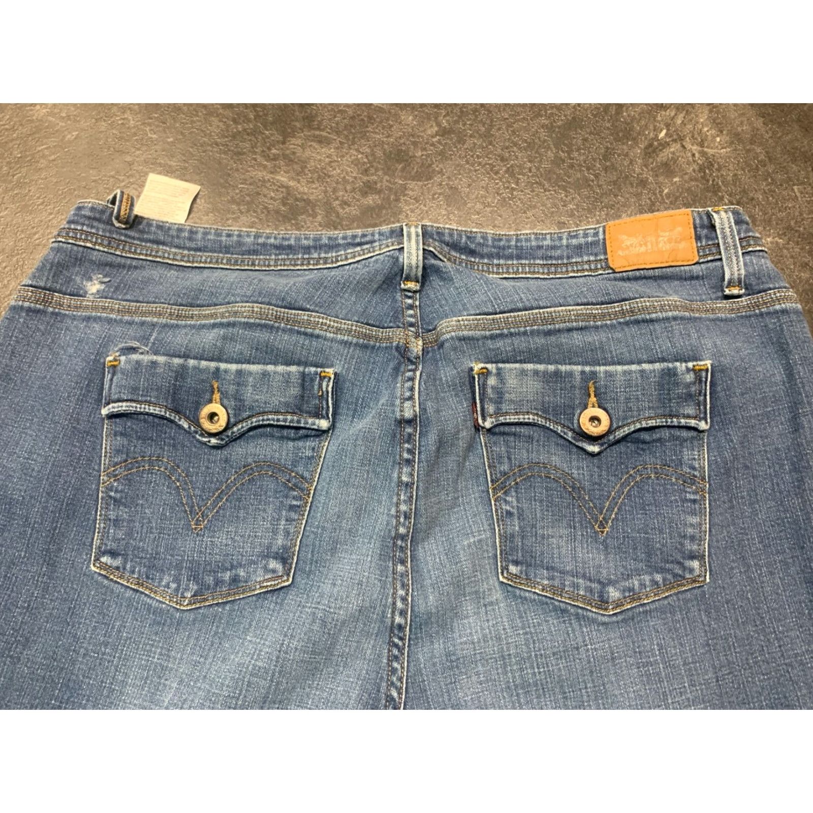 Levi's Levi's 580 Women's Bootcut Jeans 22W Dark Wash Stretch Cotton Spandex Plus Size Blue Retro Size 40" / US 18 - 3 Thumbnail