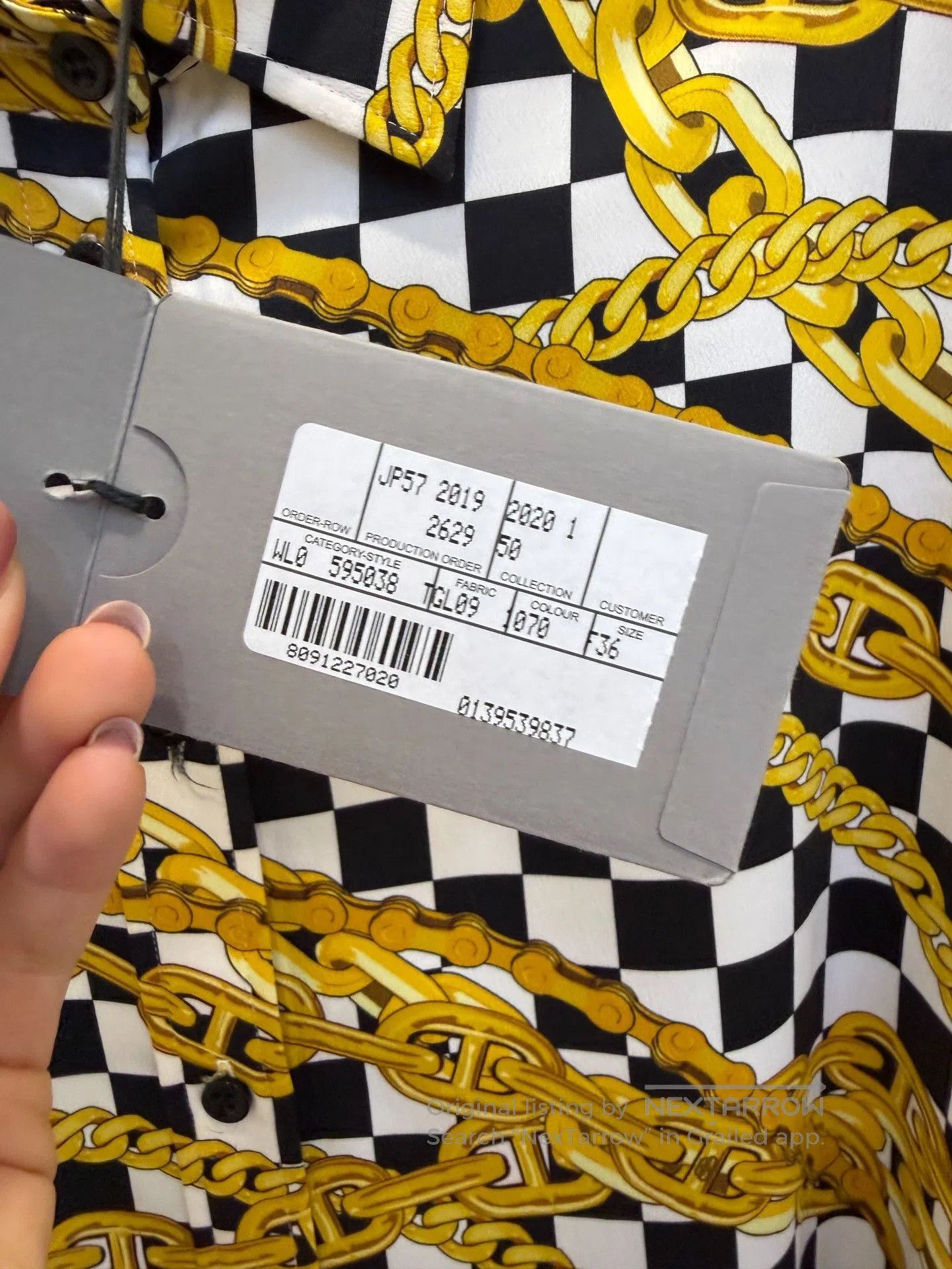 Balenciaga Balenciaga Black White Check Chain Print Shirt. Size XS / US 0-2 / IT 36-38 - 4 Thumbnail