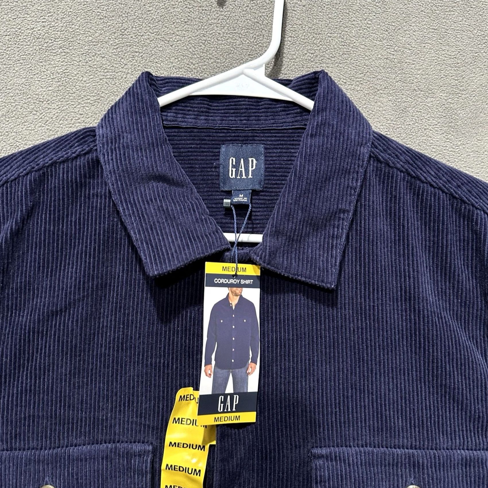 Gap GAP Shirt Mens Medium Navy Blue Corduroy Long Sleeve Button Up NWT MSRP 0 Size US M / EU 48-50 / 2 - 3 Thumbnail