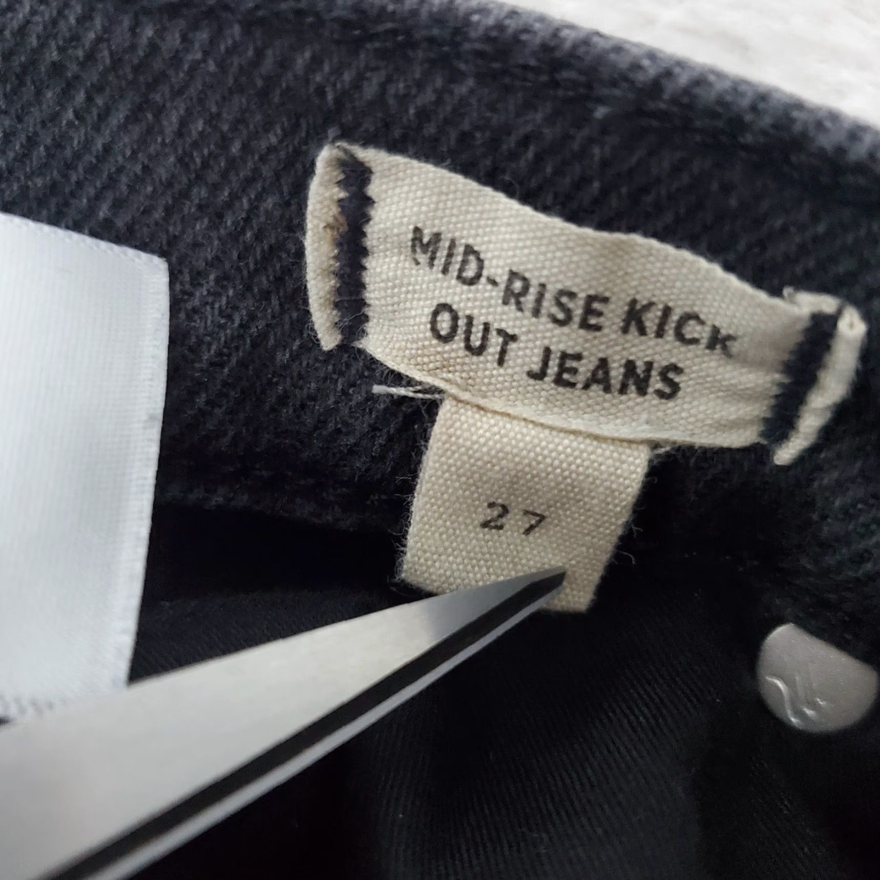 Madewell Madewell Jeans Women 27 Black Mid Rise Kick Out Bootcut Stretch Denim Size 27" / US 4 / IT 40 - 4 Thumbnail