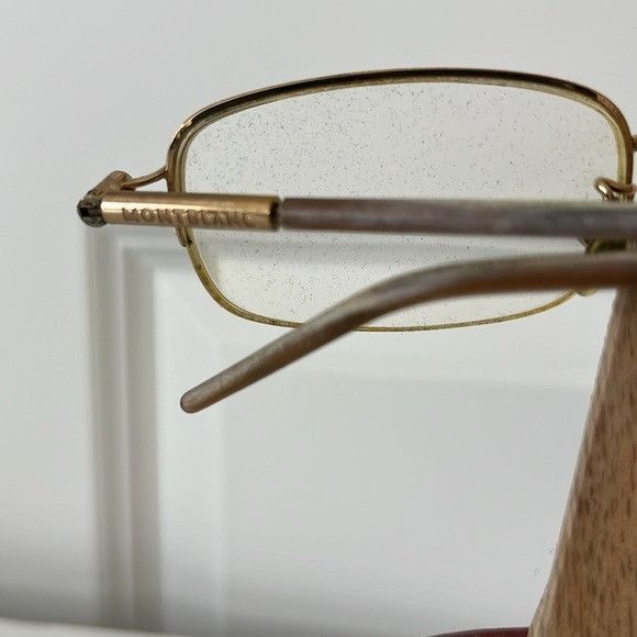 Montblanc Montblanc Gold Rimless Glasses with Double Bridge Size ONE SIZE - 6 Thumbnail