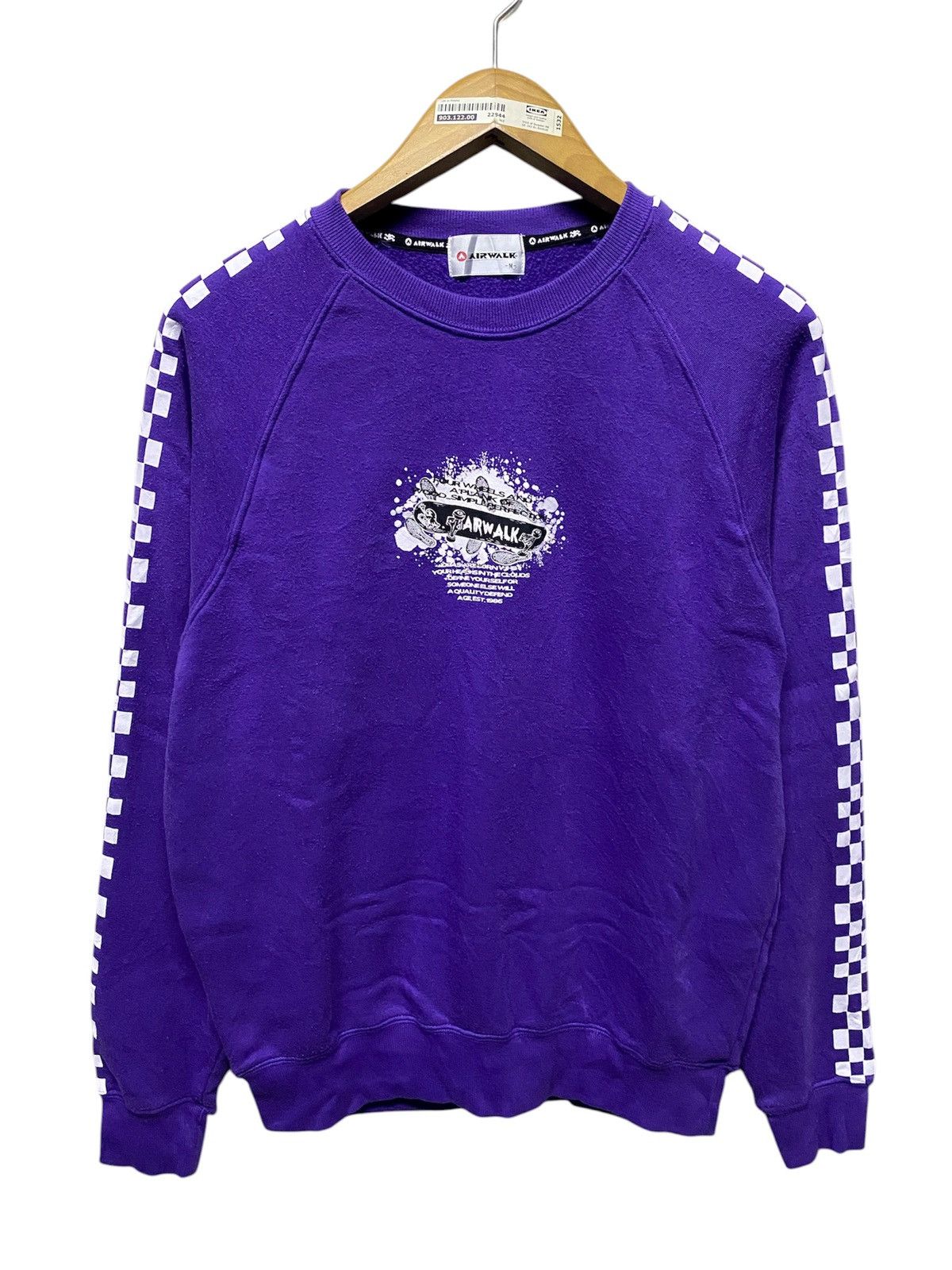 Airwalk Vintage Airwalk Checked Sleeve Sweatshirt Size US M / EU 48-50 / 2 - 1 Thumbnail