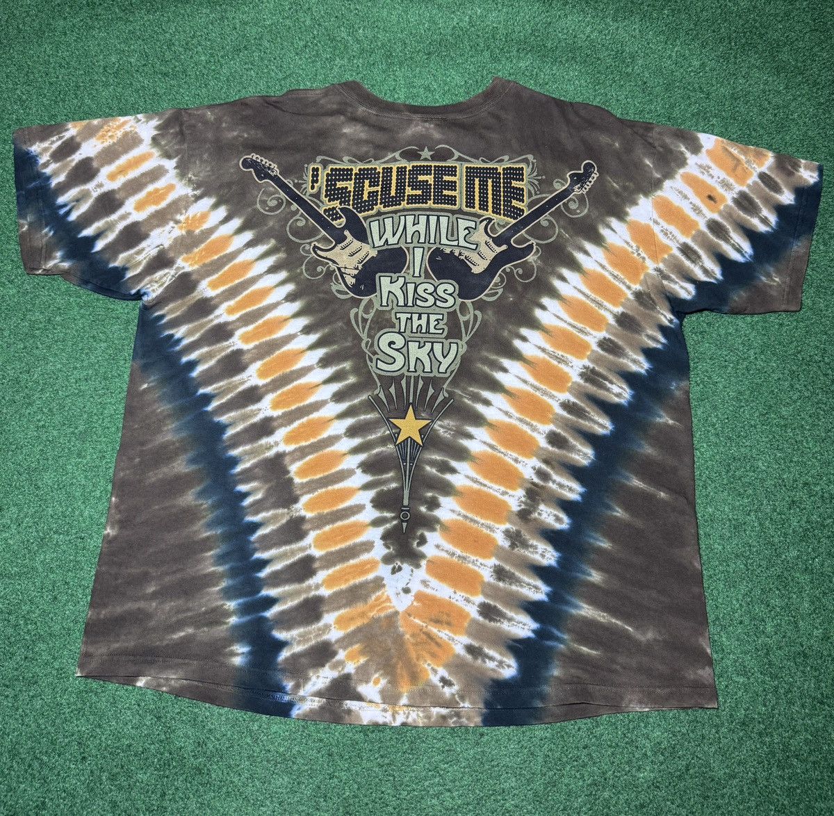 Band Tees Y2K Jimi Hendrix Liquid Blue Kiss The Sky Tie Dye T Shirt Size US XL / EU 56 / 4 - 3 Thumbnail