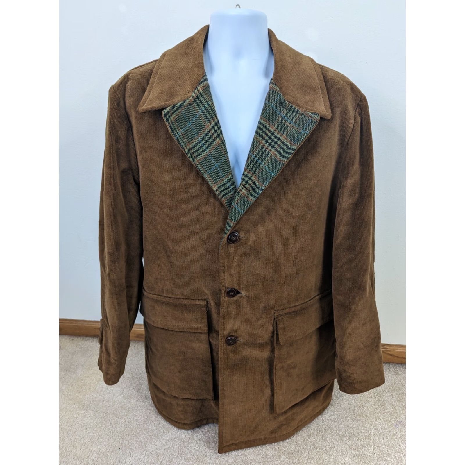 Vintage VINTAGE Western Sportswear Brown Corduroy Rancher Jacket Pro Over Coat 42 Plaid Mens Jacket Size US L / EU 52-54 / 3 - 2 Thumbnail