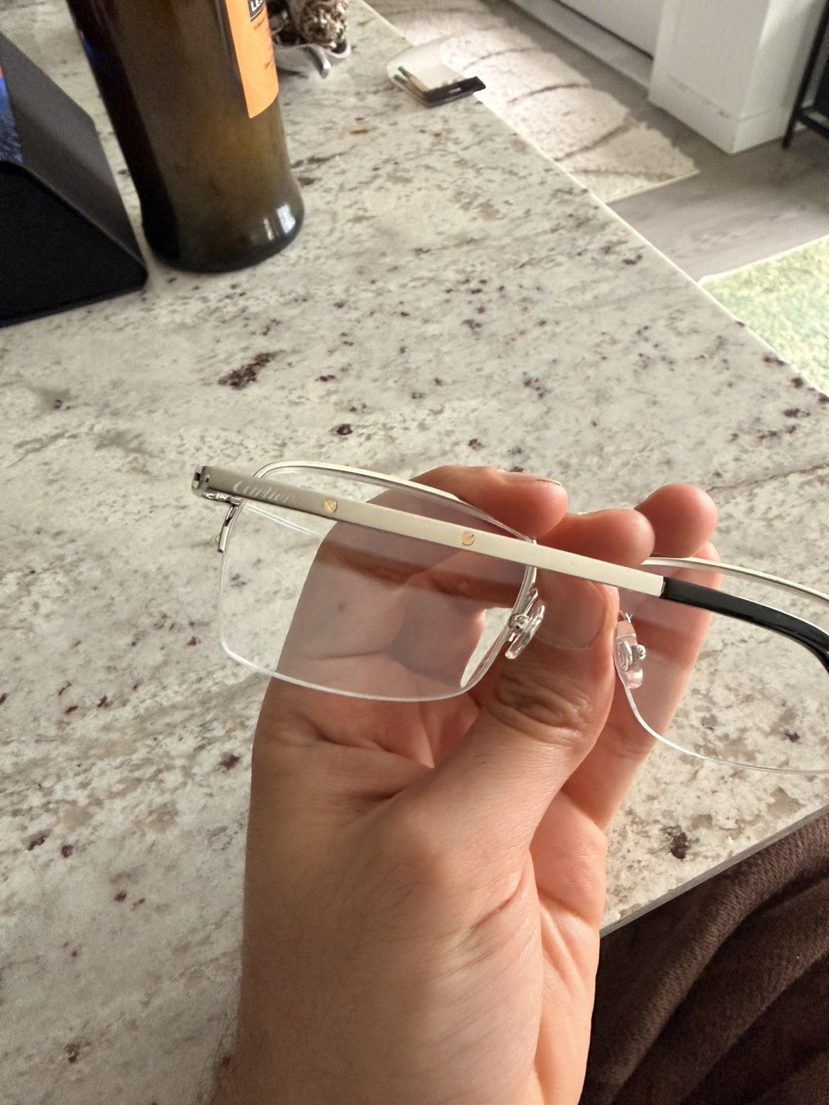 Cartier Cartier CT0168O 006 Santos Optical Frames — Platinum Size ONE SIZE - 4 Thumbnail