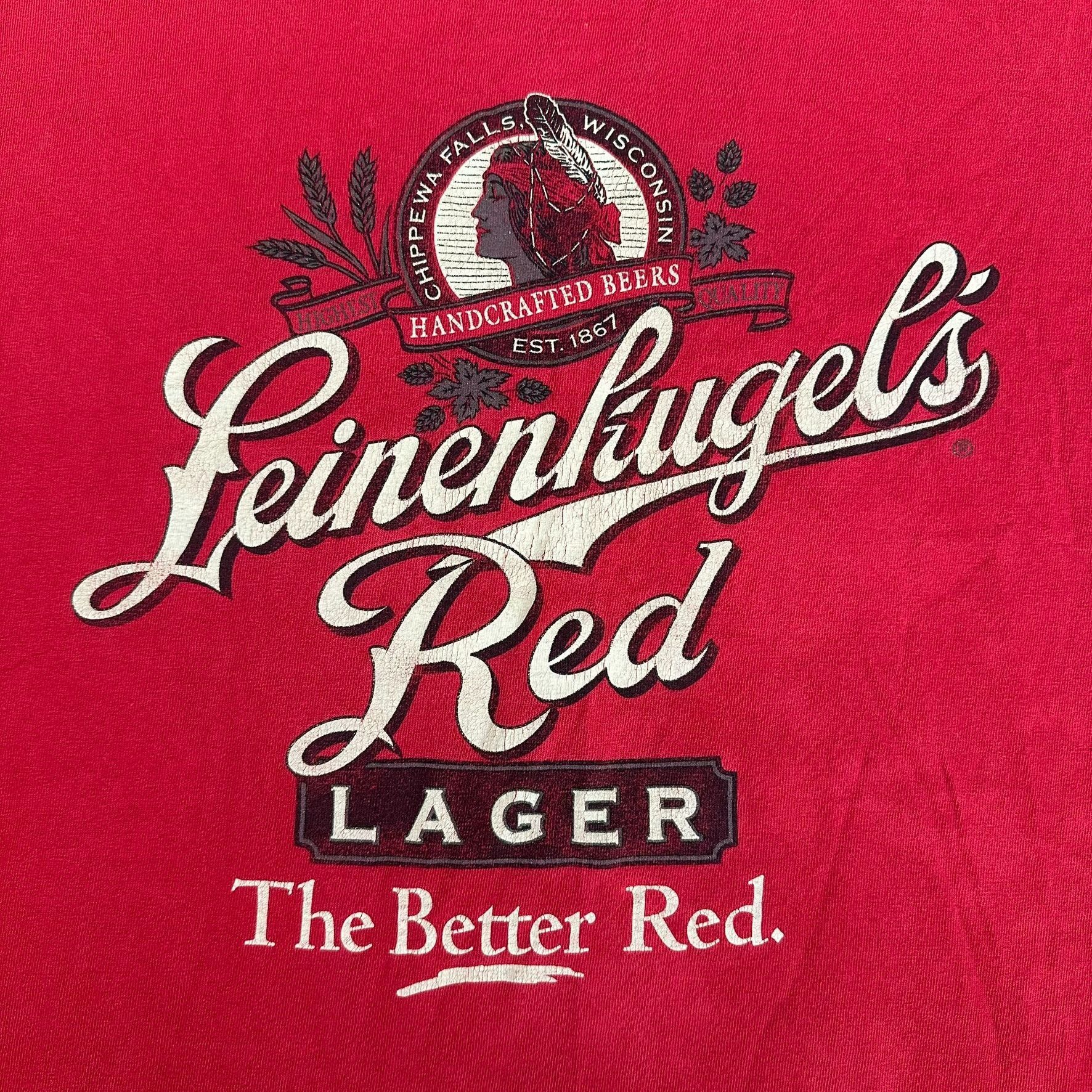 Vintage Vintage 90s Leinenkugel's Red Lager T-Shirt Boxy Grunge Beer Size US XL / EU 56 / 4 - 2 Thumbnail