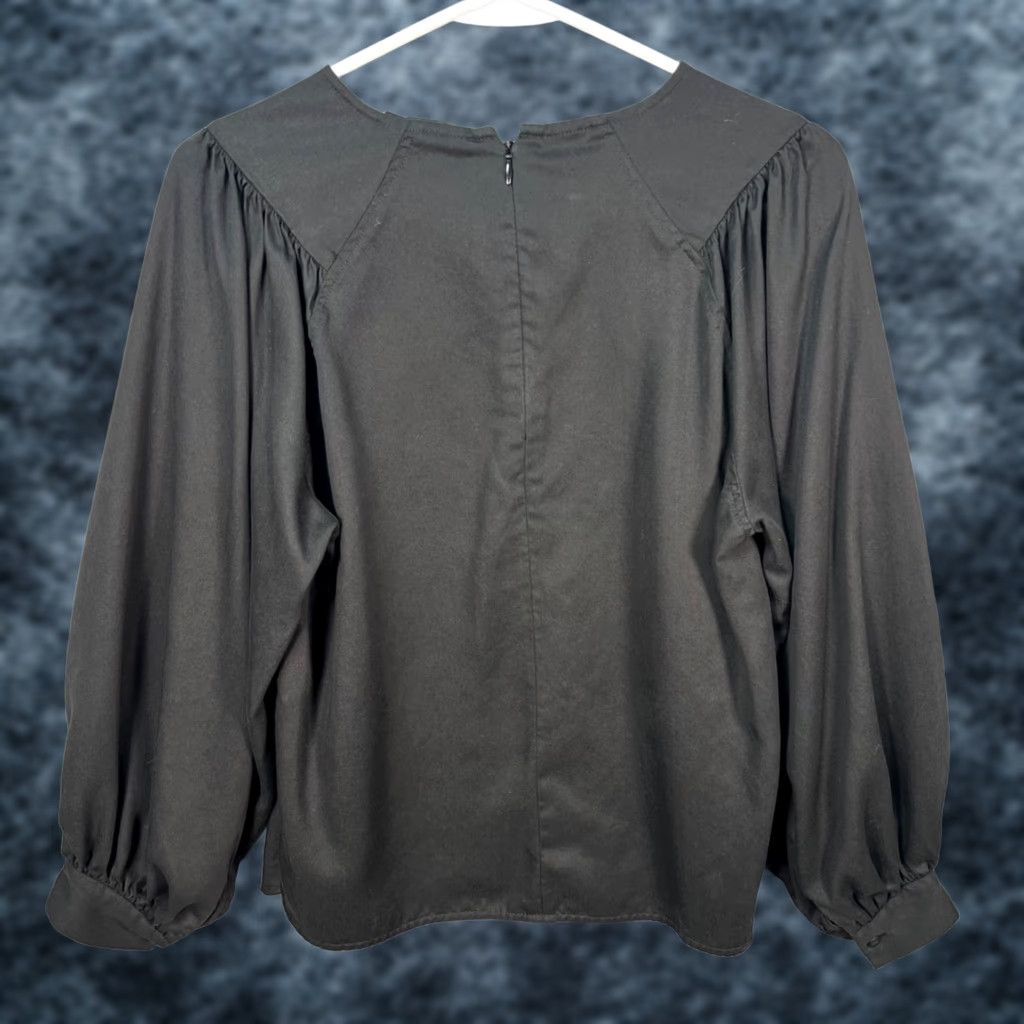 Club Monaco Club Monaco Womens Small Black Long Sleeve Blouse Tencel Lyocell Casual Shirt Size S / US 4 / IT 40 - 1 Thumbnail