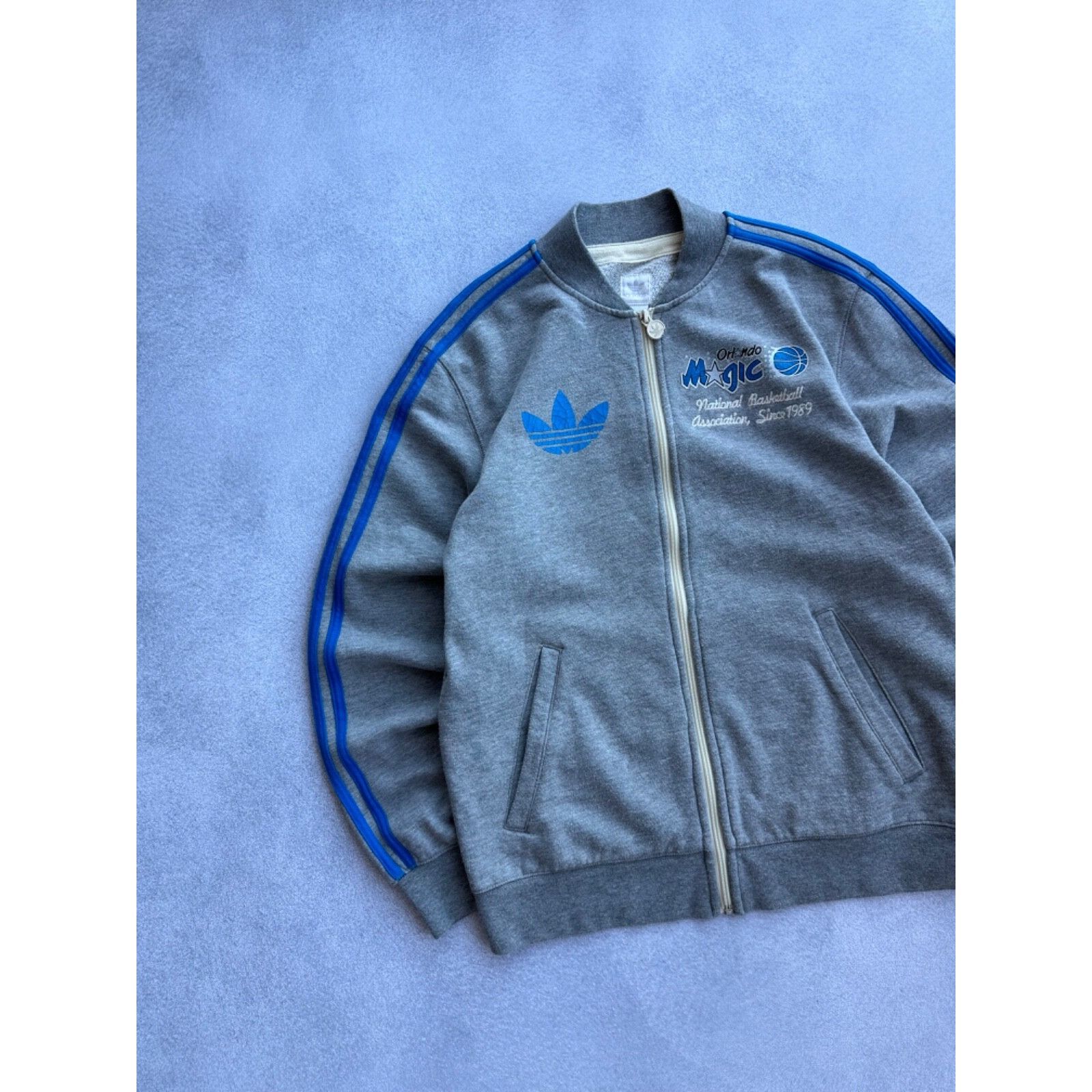 Adidas Vintage Adidas Orlando Magic NBA Mens Grey Bomber Track Jack Size US S / EU 44-46 / 1 - 2 Thumbnail