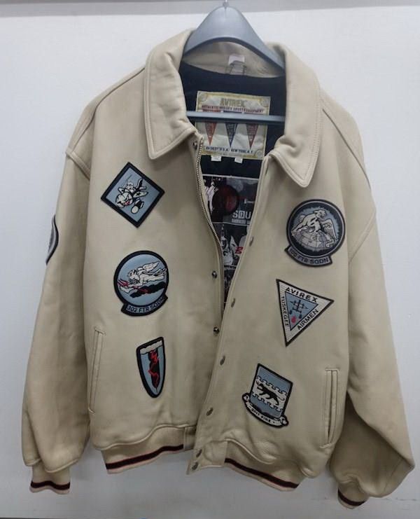 Avirex AVIREX leather jacket, Black Aces, vintage 90s hip hop XXXL Size US XXL / EU 58 / 5 - 2 Thumbnail