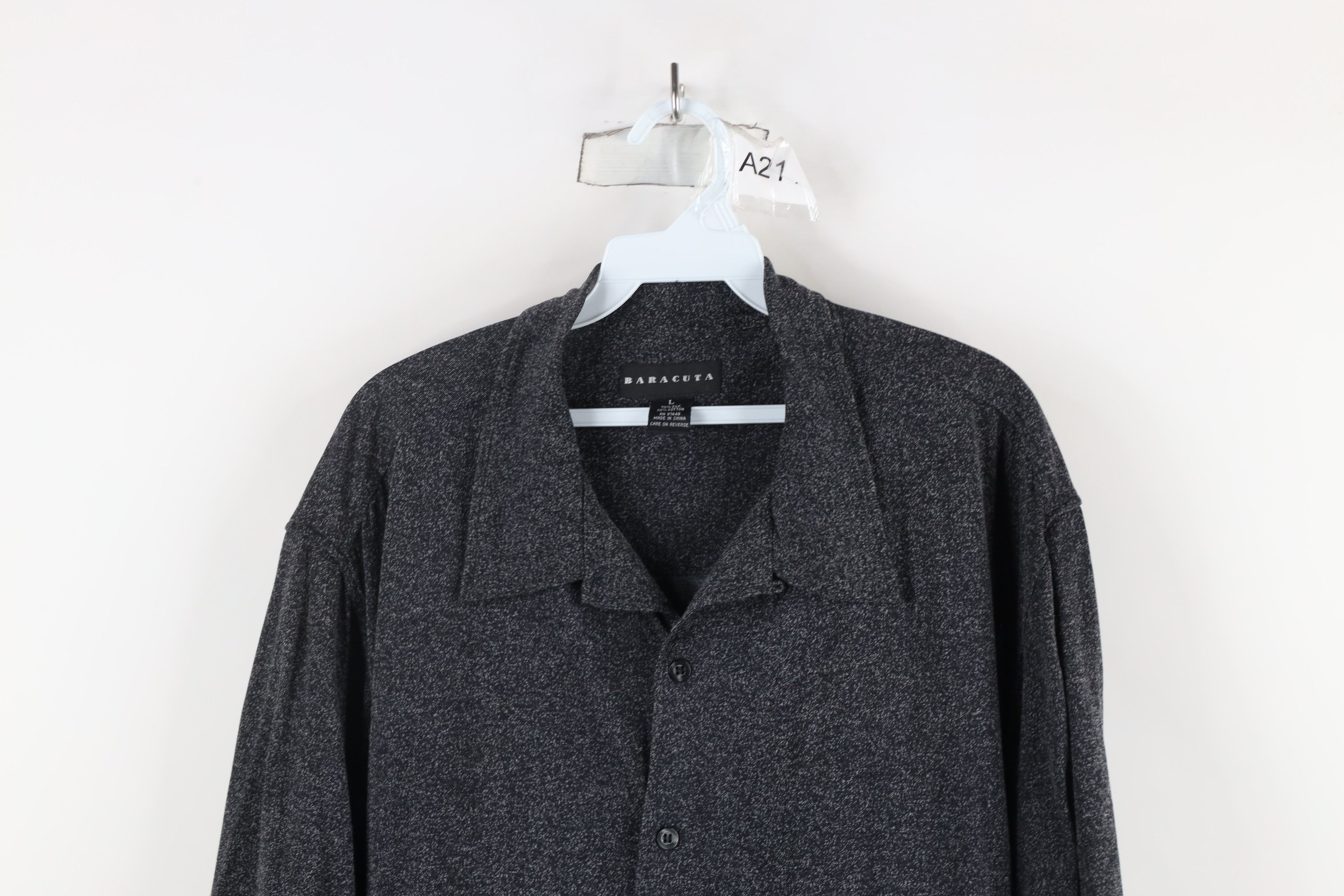 Vintage Vintage 90s Streetwear Blend Looped Collar Button Shirt Gray Size US L / EU 52-54 / 3 - 2 Thumbnail