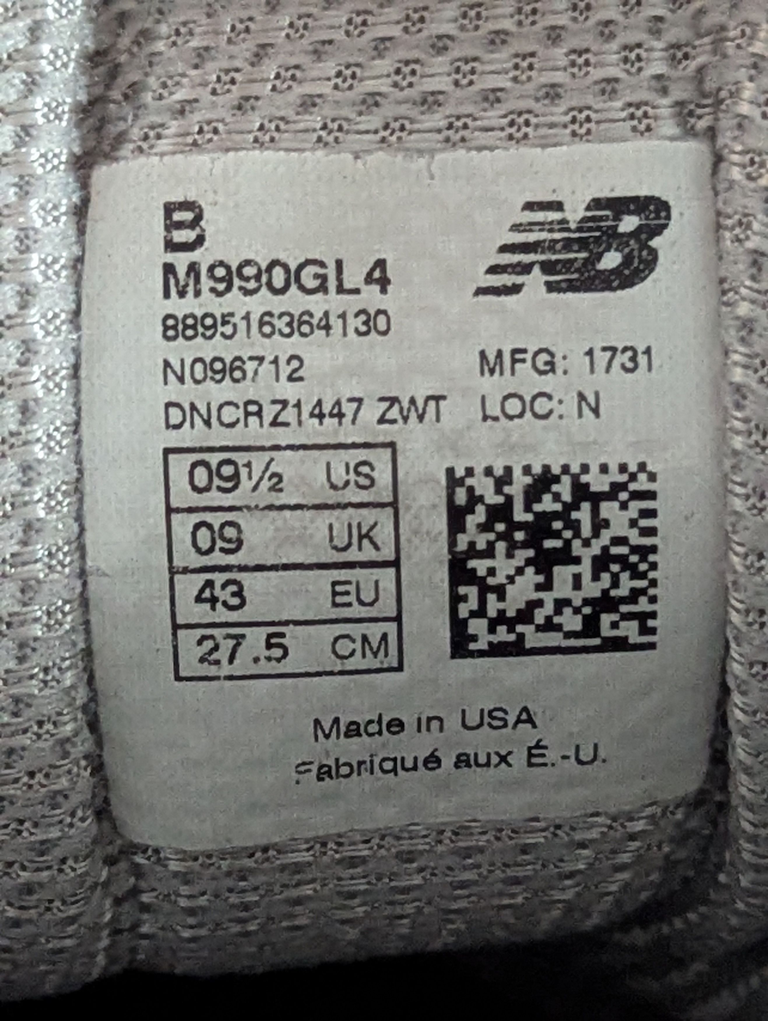 New Balance New Balance 990v4 Made In USA Silver Grey Black 990 993 Size US 9.5 / EU 42-43 - 7 Thumbnail