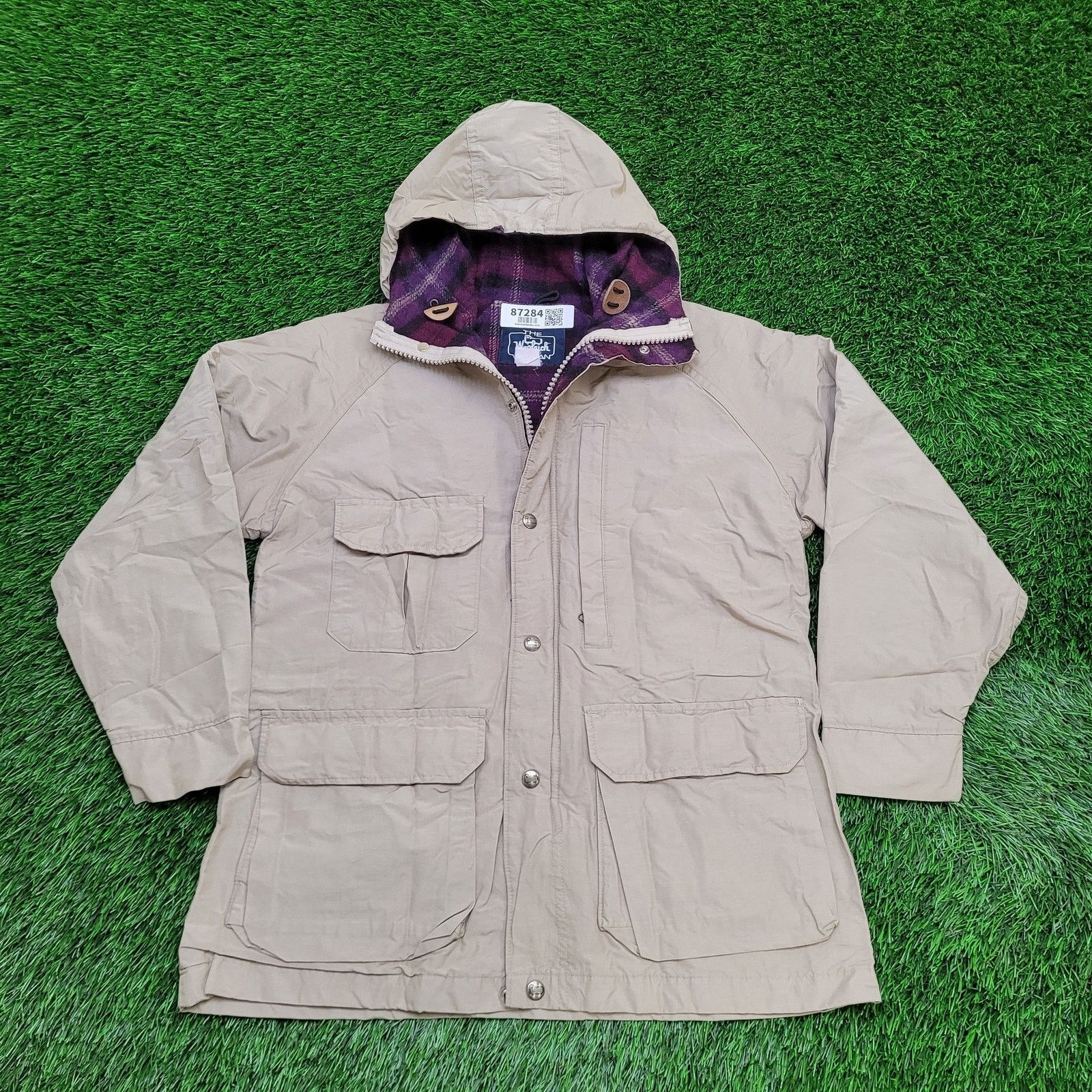 Vintage 90s Woolrich Parka Coat Jacket Women M/L 20x27 Beige