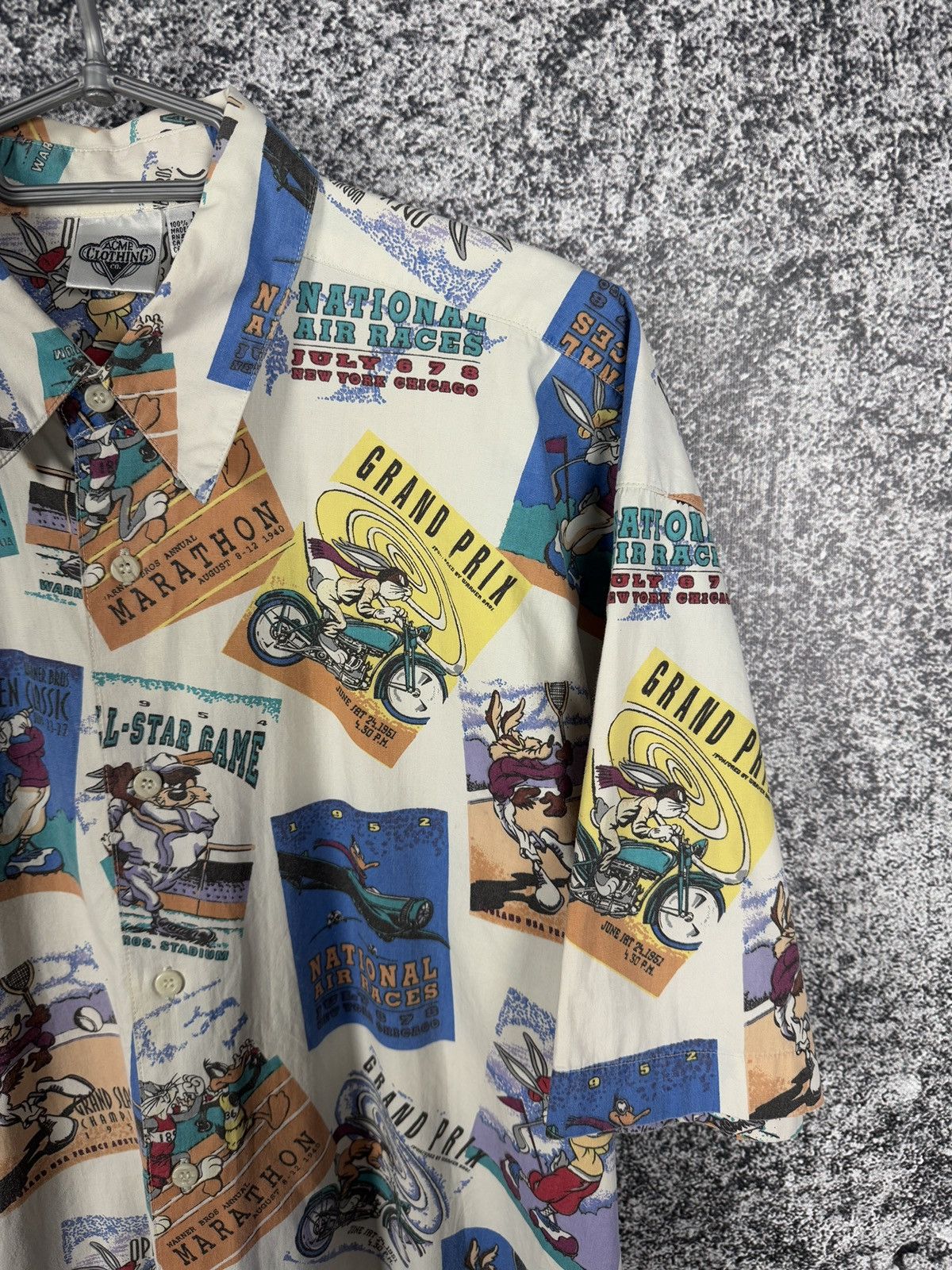 Warner Bros Rare Vintage 1993 Warner Bros Short Sleeve Shirt Bunny Taz Size US M / EU 48-50 / 2 - 2 Thumbnail
