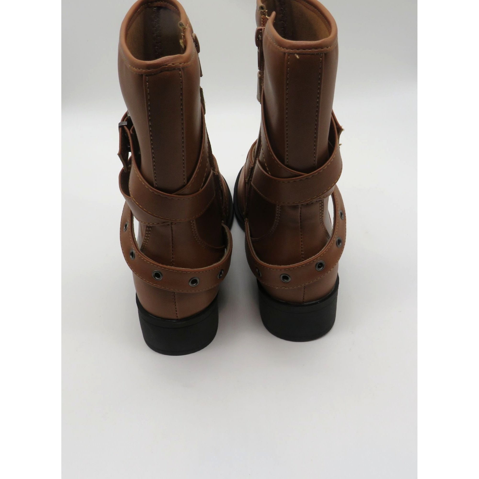 Other Yoki Womens Brown Faux Leather Buckled Mid-Calf Boots Size 9 Size US 9 / IT 39 - 5 Thumbnail