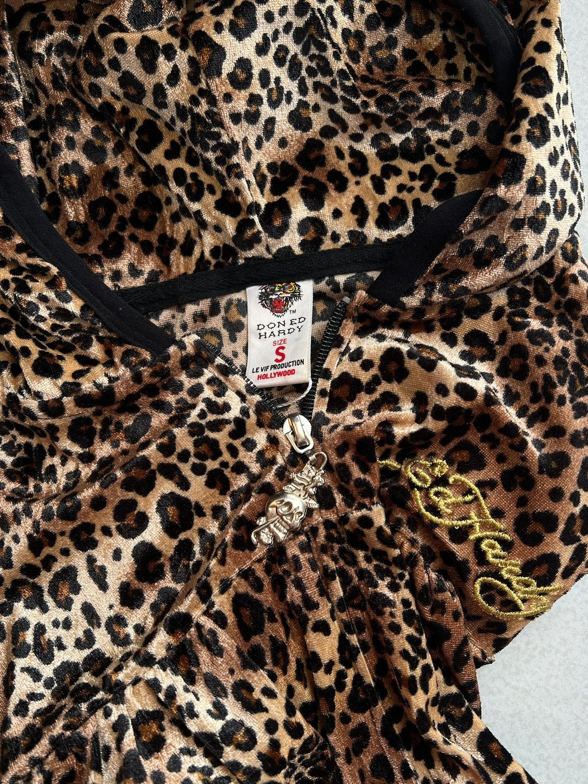 Ed Hardy Ed Hardy Leopard Printed Velvet Track Suit Size S / US 4 / IT 40 - 12 Thumbnail