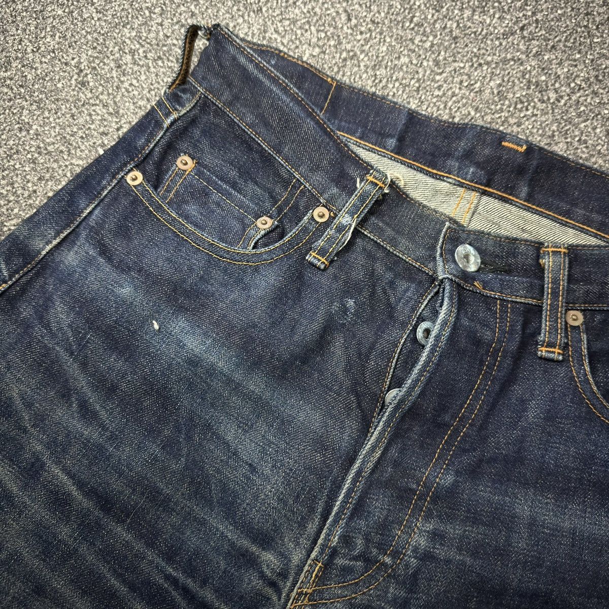 Denim & Co. Vintage Japanese Selvedge Distressed Ripped Wave Raw Denim Size US 30 / EU 46 - 11 Thumbnail