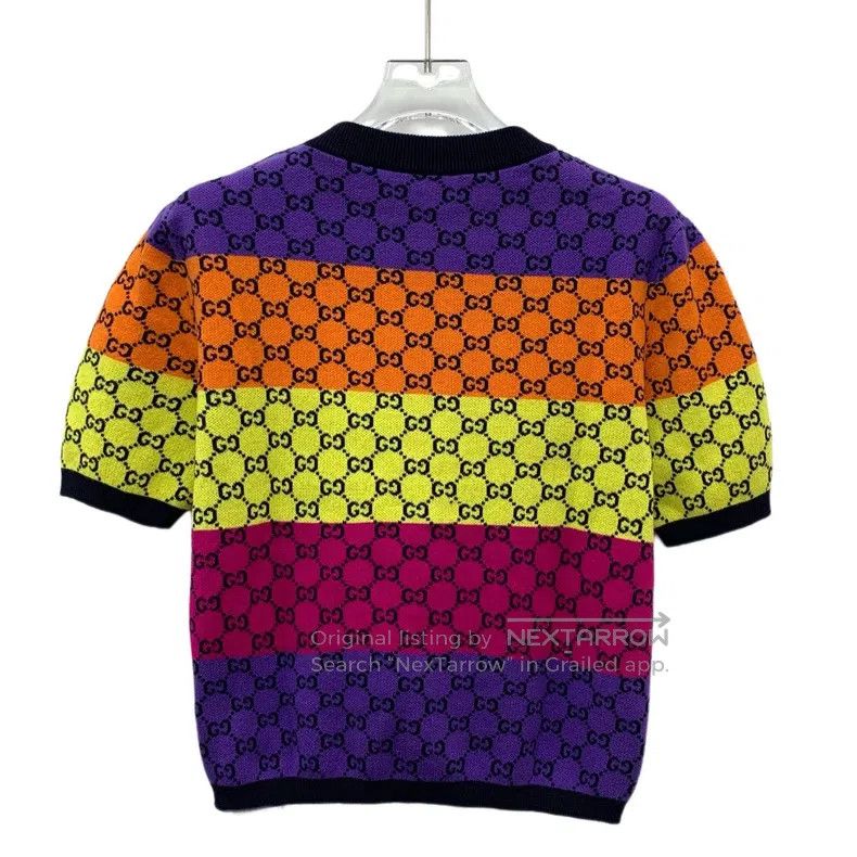 Gucci Gucci Colour-blocking logo jacquard full-print cotton roun Size S / US 4 / IT 40 - 2 Thumbnail