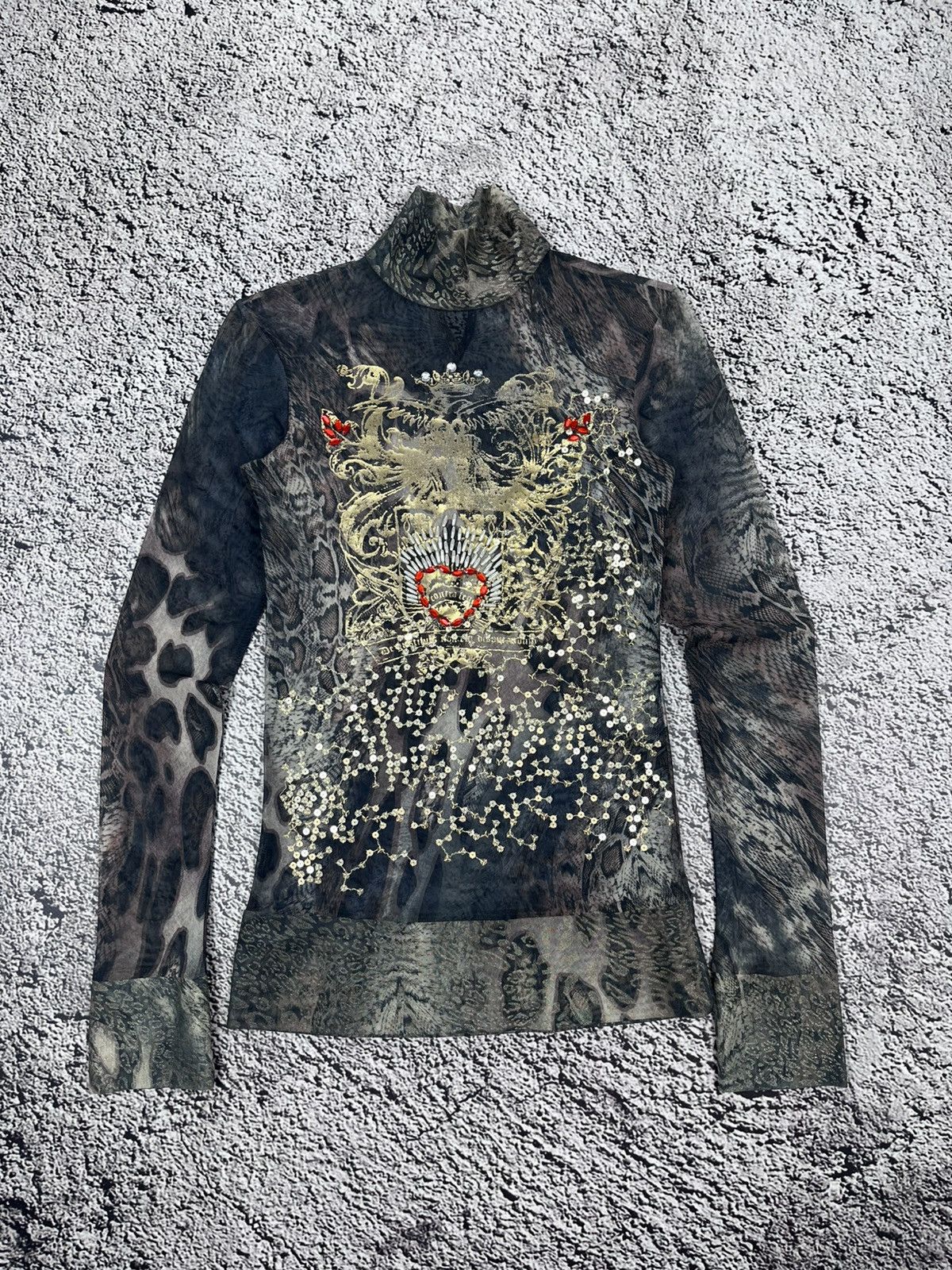 Japanese Brand Vintage Leopard Animal Pattern Turtleneck Longsleeve top Size M / US 6-8 / IT 42-44 - 4 Thumbnail