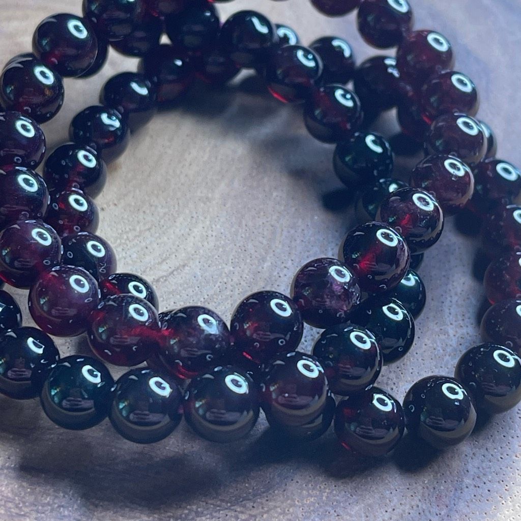 Other Garnet deep red stretch beaded bracelet 7” crystal healing beads 8mm high quality ONE NEW Size ONE SIZE - 7 Thumbnail