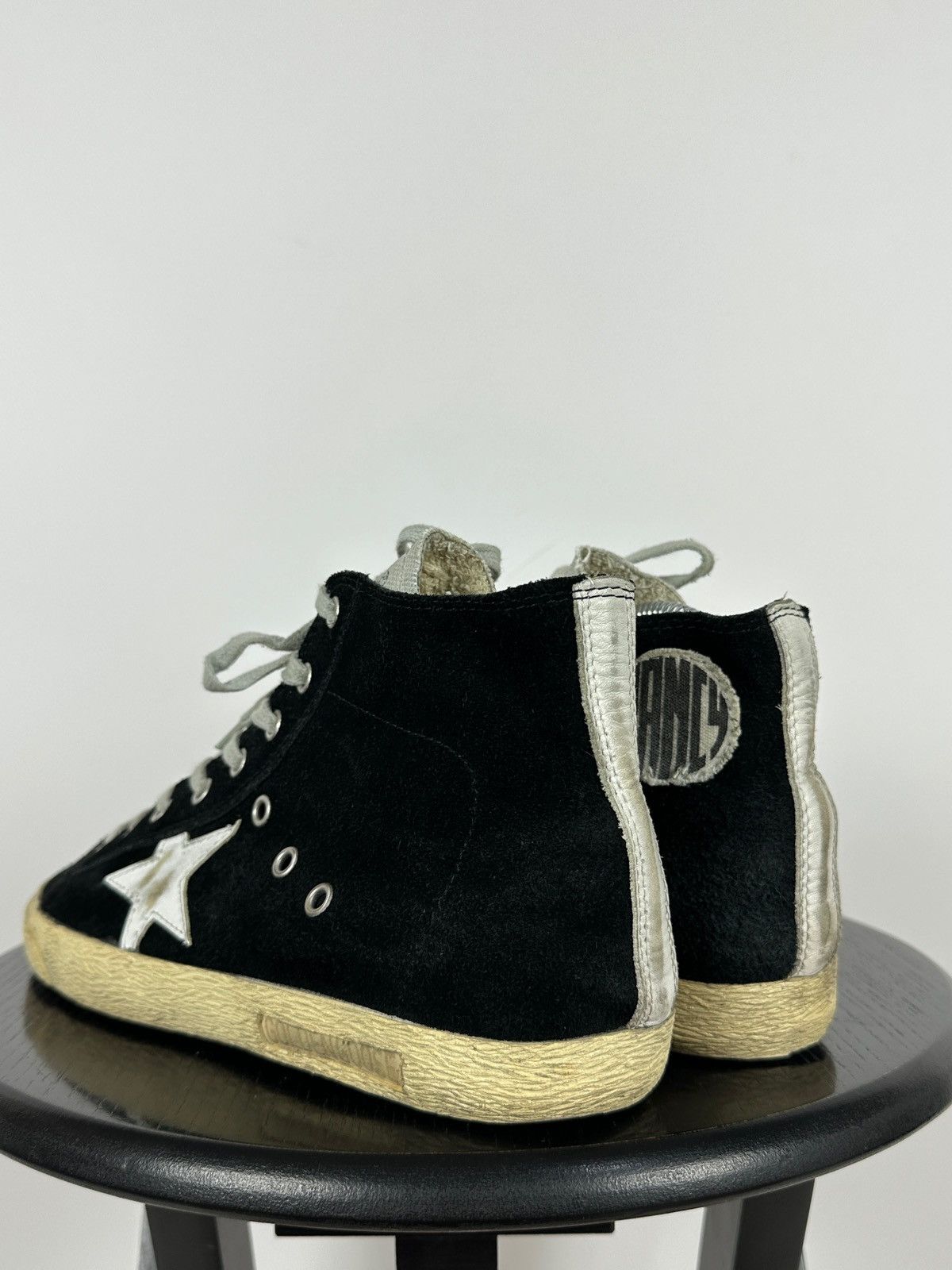 Golden Goose Golden Goose Francy Black Suede High Top Sneakers Size US 7 / EU 40 - 4 Thumbnail