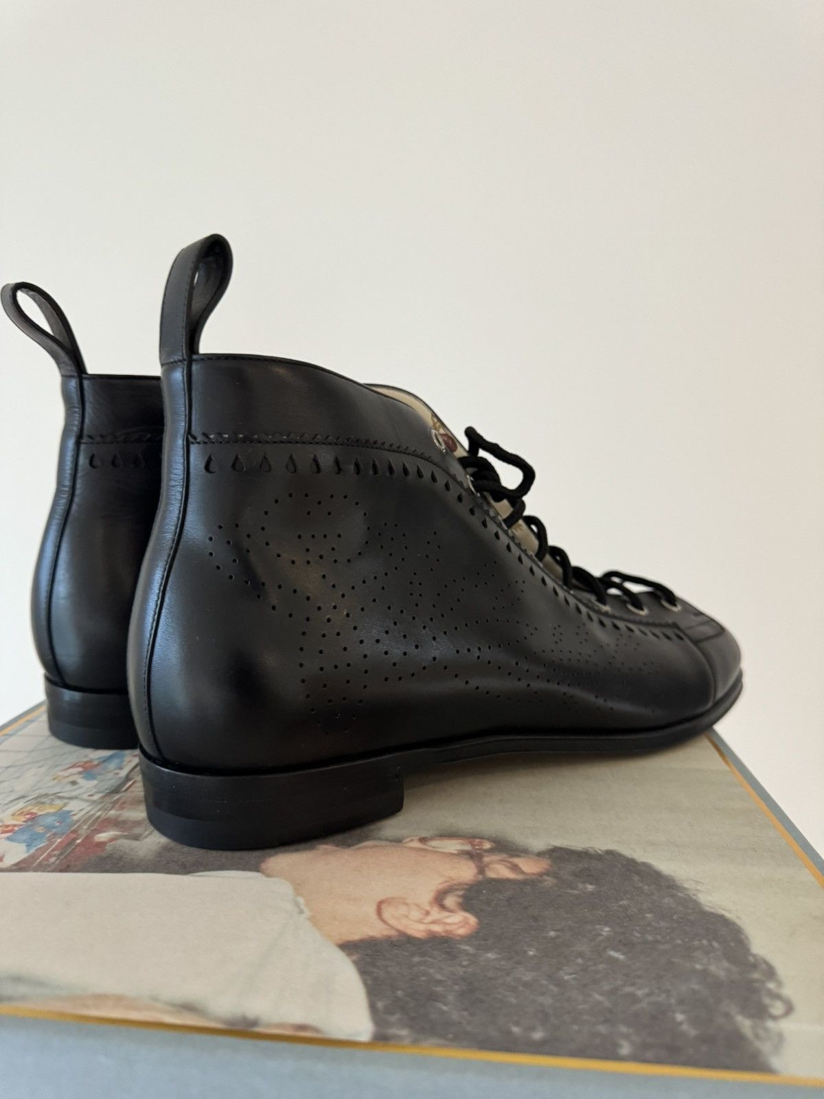 Gucci GUCCI PERFORATED LEATHER JAKARTA BOOTS Size US 9 / EU 42 - 4 Thumbnail