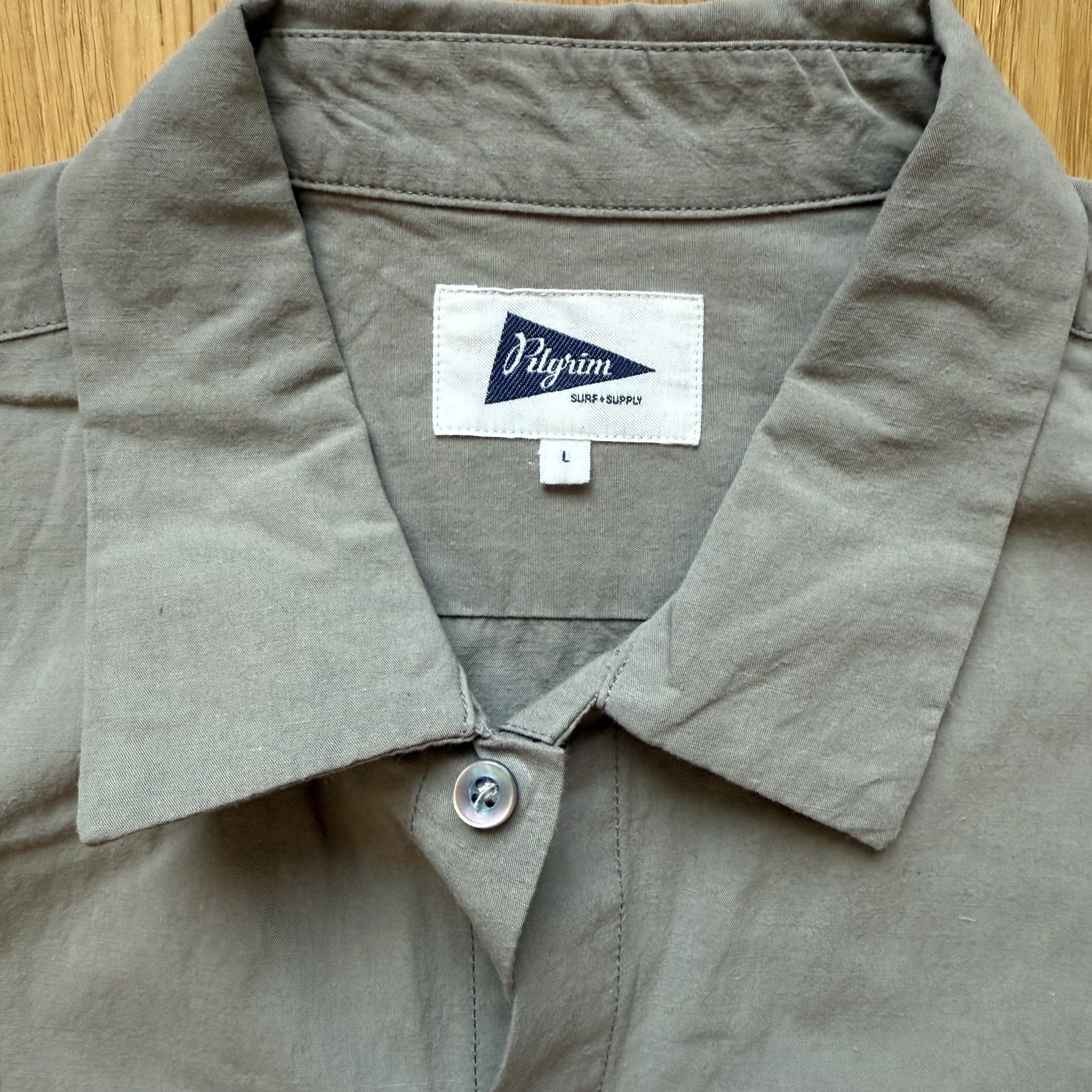 Pilgrim Surf + Supply Pilgrim Flax Cotton Short Sleeve Button Shirt Size US L / EU 52-54 / 3 - 2 Thumbnail