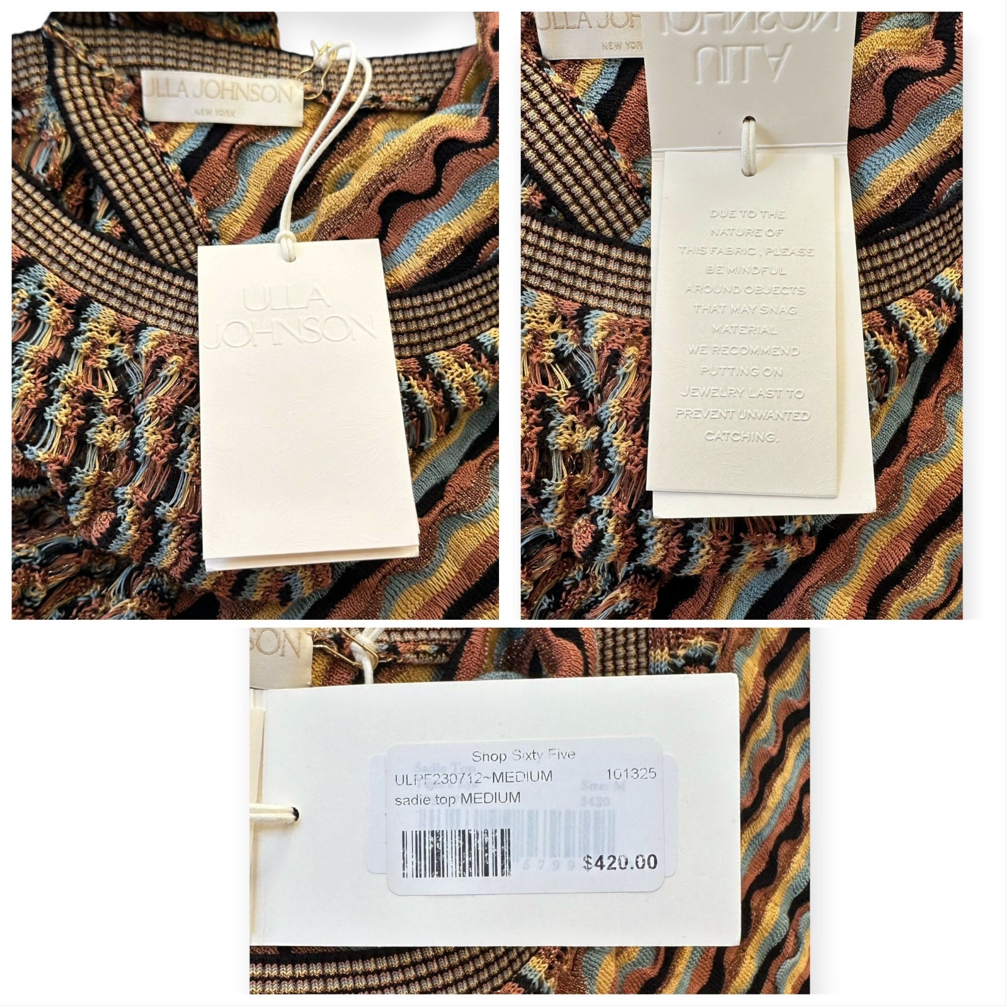 Ulla Johnson Ulla Johnson Sadie Top, Knit, Size M, color Tiger’s Eye, NW Size M / US 6-8 / IT 42-44 - 3 Thumbnail