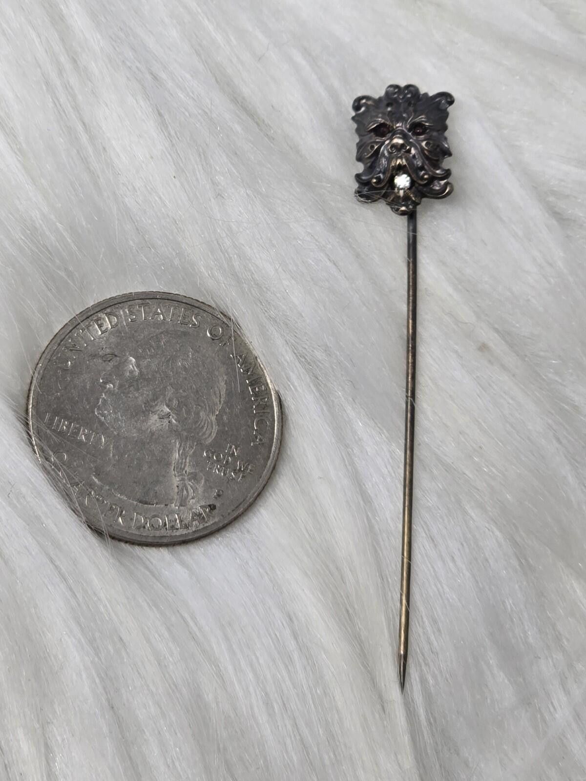 Other Antique Victorian Green Man Gargoyle Stickpin Diamond 925 Size ONE SIZE - 6 Thumbnail