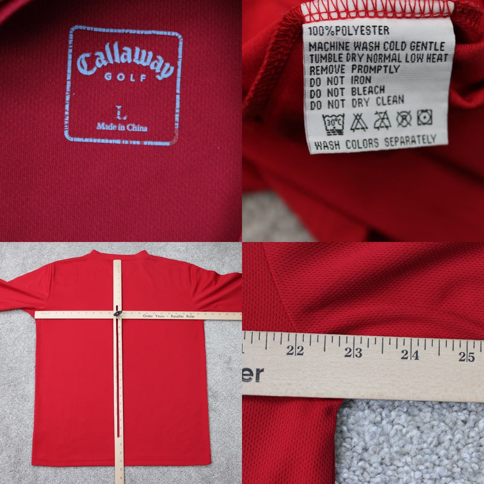 Callaway Callaway X-Series Shirt Mens Large Red 100% Polyester Long Sleeve Pullover Size US L / EU 52-54 / 3 - 8 Thumbnail