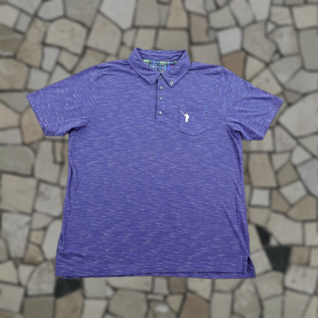 Vintage William Murray Polo Shirt Mens L Blue Heather Golf Pocket Flex Size US L / EU 52-54 / 3 - 1 Thumbnail