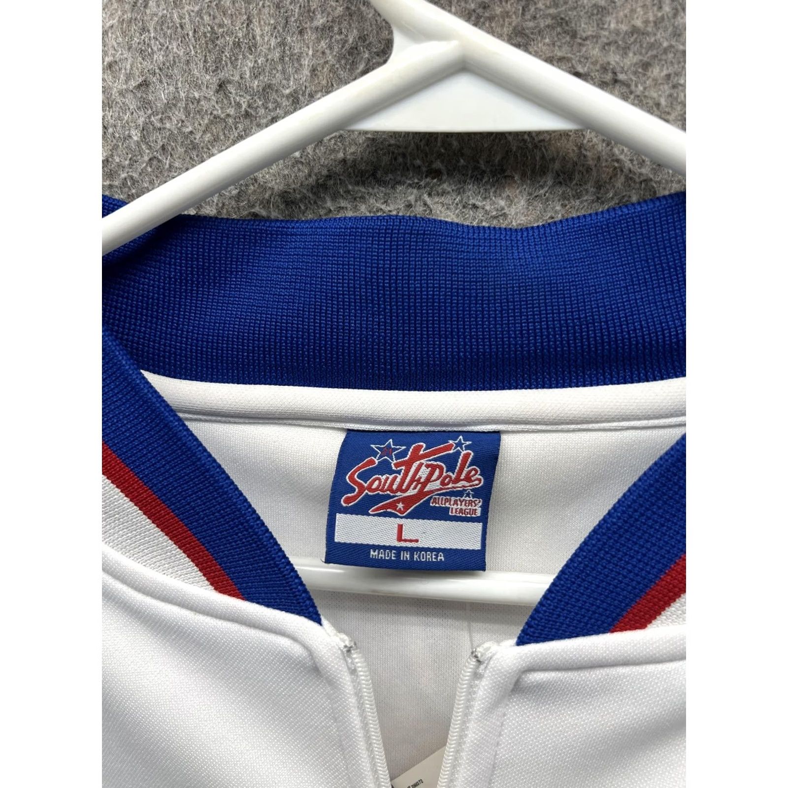 Southpole Southpole Shirt Mens Large White Blue 1/4 Zip Baseball Jersey Raglan Top Size US L / EU 52-54 / 3 - 6 Thumbnail