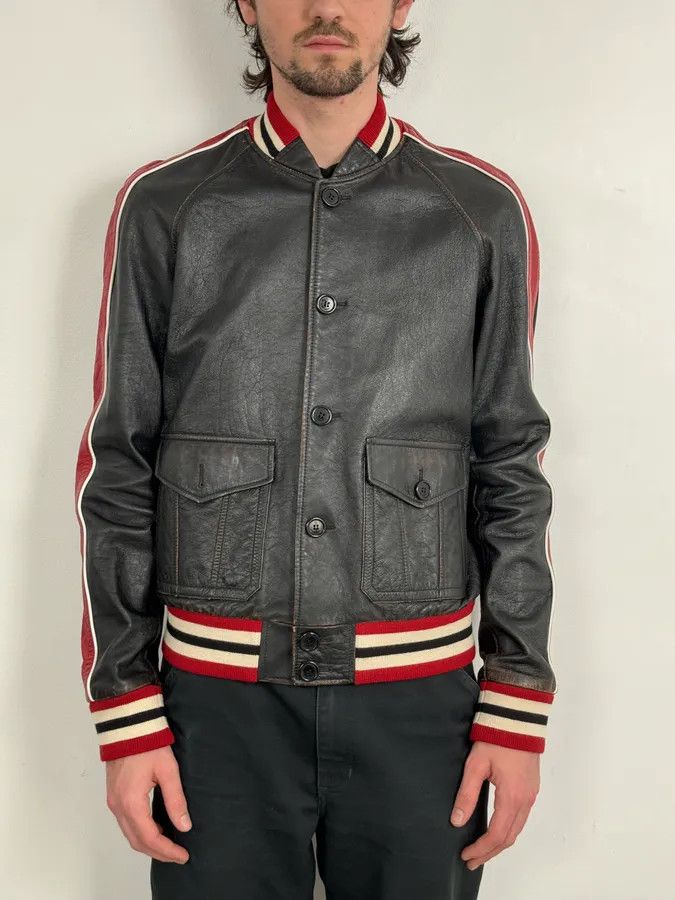Saint Laurent Paris AW2017 Saint Laurent Black & Red Ricer Leather Jacket Size US M / EU 48-50 / 2 - 2 Thumbnail