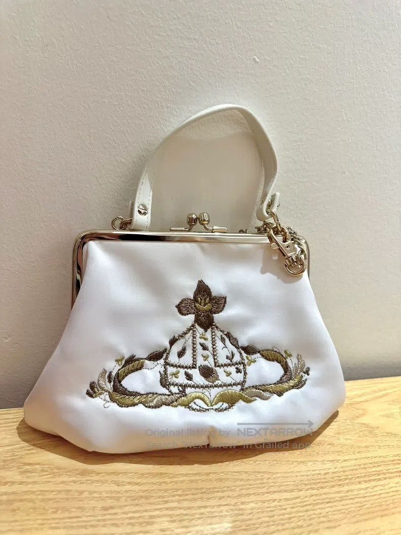 Vivienne Westwood size os Silk Embroidered Clasp Bag