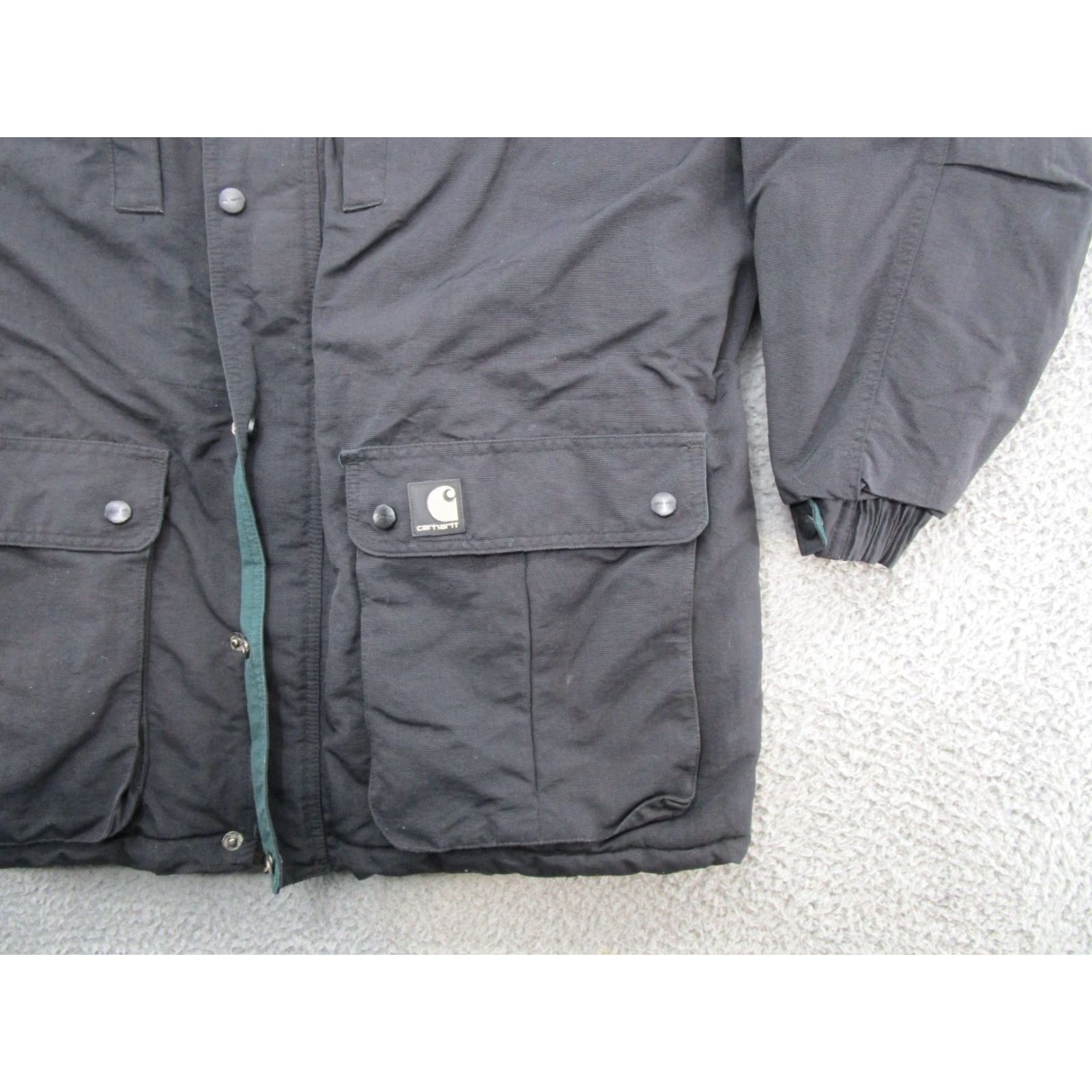 Carhartt VINTAGE Carhartt Jacket Lined Black Nylon Full Zip Outdoor Mens Large Regular BLK C42 Size US L / EU 52-54 / 3 - 2 Thumbnail