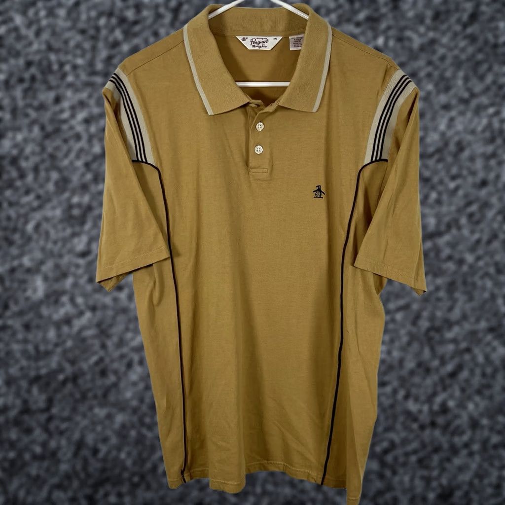 Original Penguin Polo Shirt Mens 2XL 2XL Mustard Yellow Short Sleeve Slim Fit, Men's (Size Xxl)