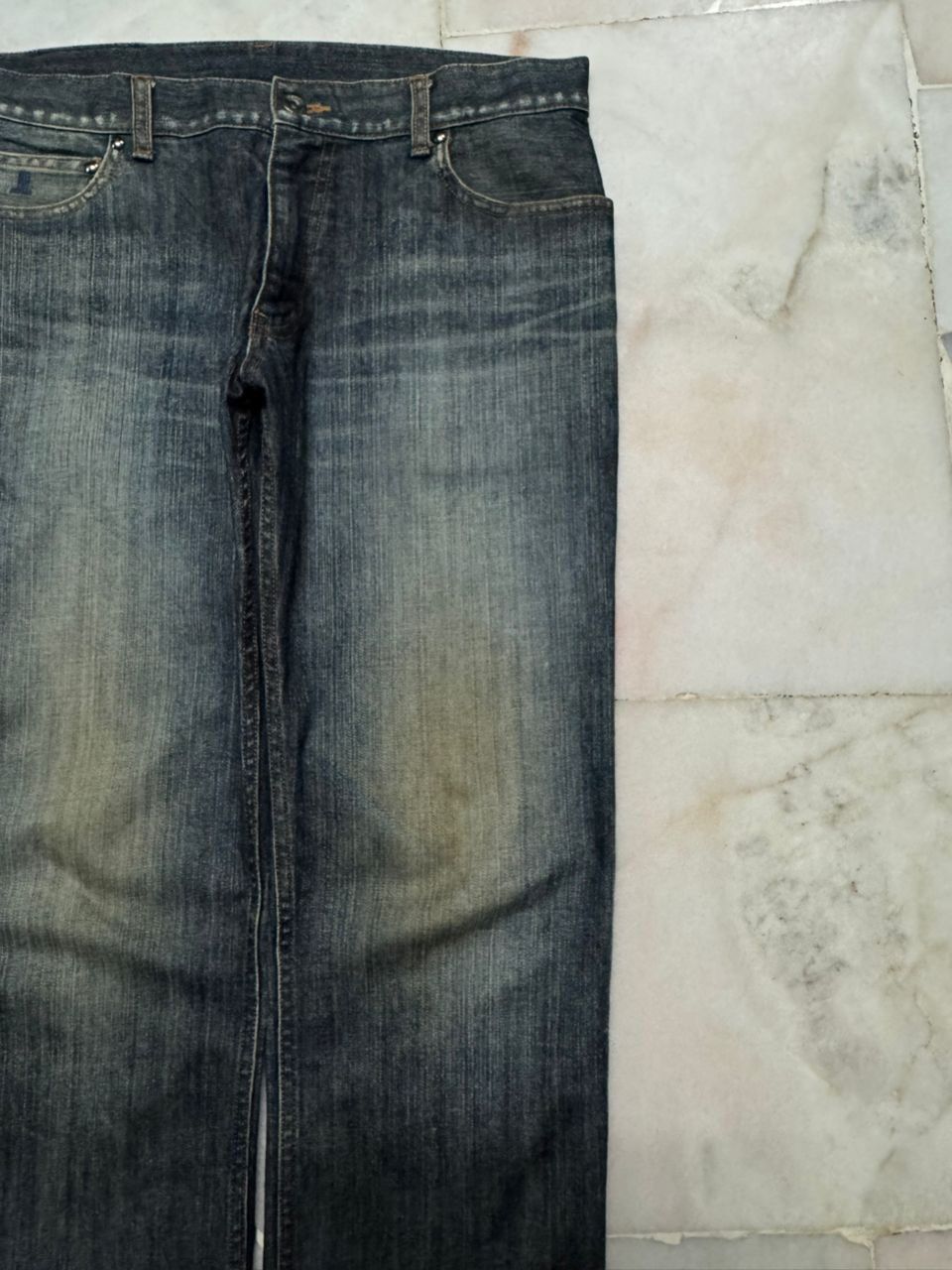 Lanvin 💥Insane💥 90s Lanvin Collection Rusty Sick Mudwash Dark Jean Size US 32 / EU 48 - 5 Thumbnail