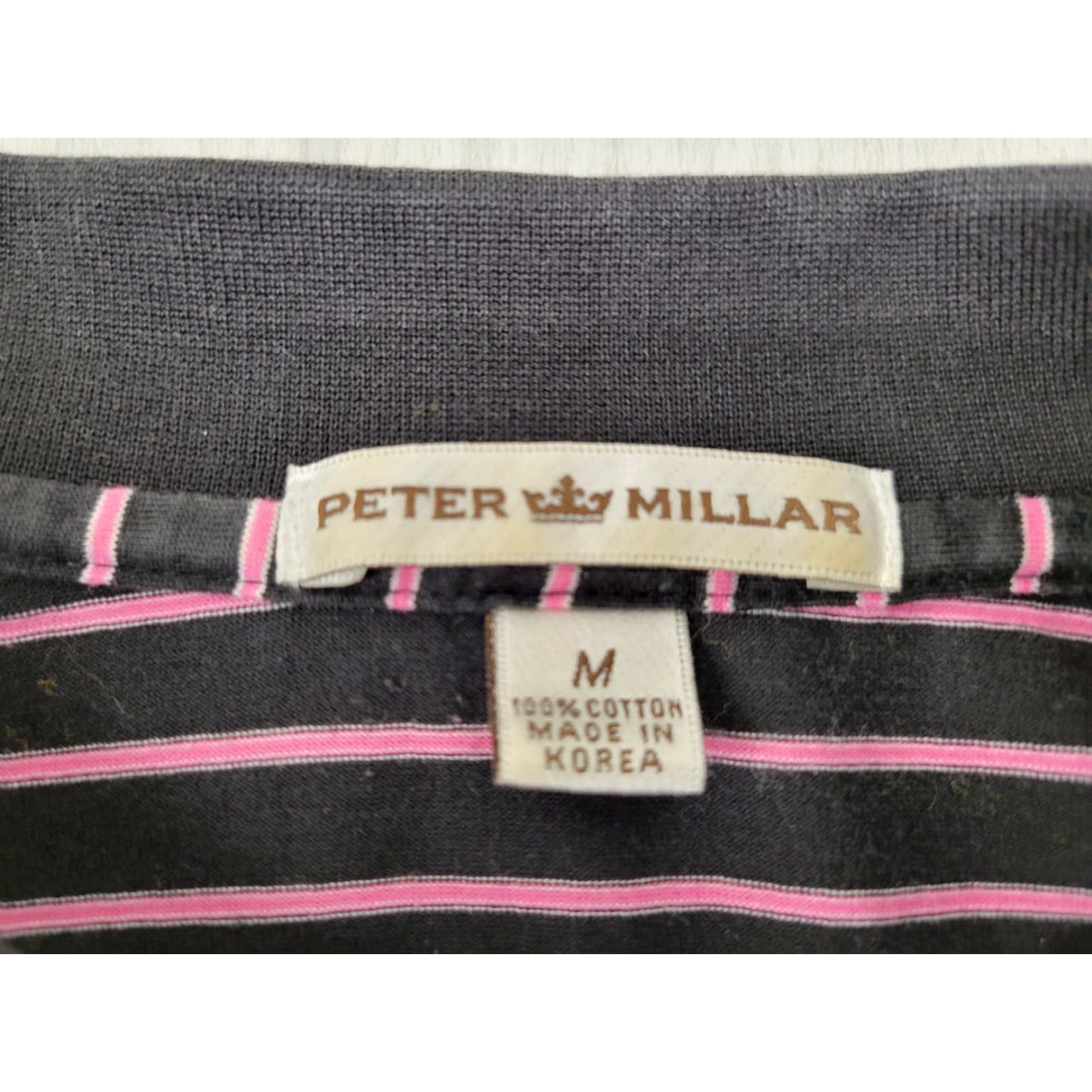 Peter Millar Peter Millar Polo Shirt Mens Striped Slim Casual Short Sleeve Sz M Medium Black Pink Comfort Summer Size US M / EU 48-50 / 2 - 8 Thumbnail