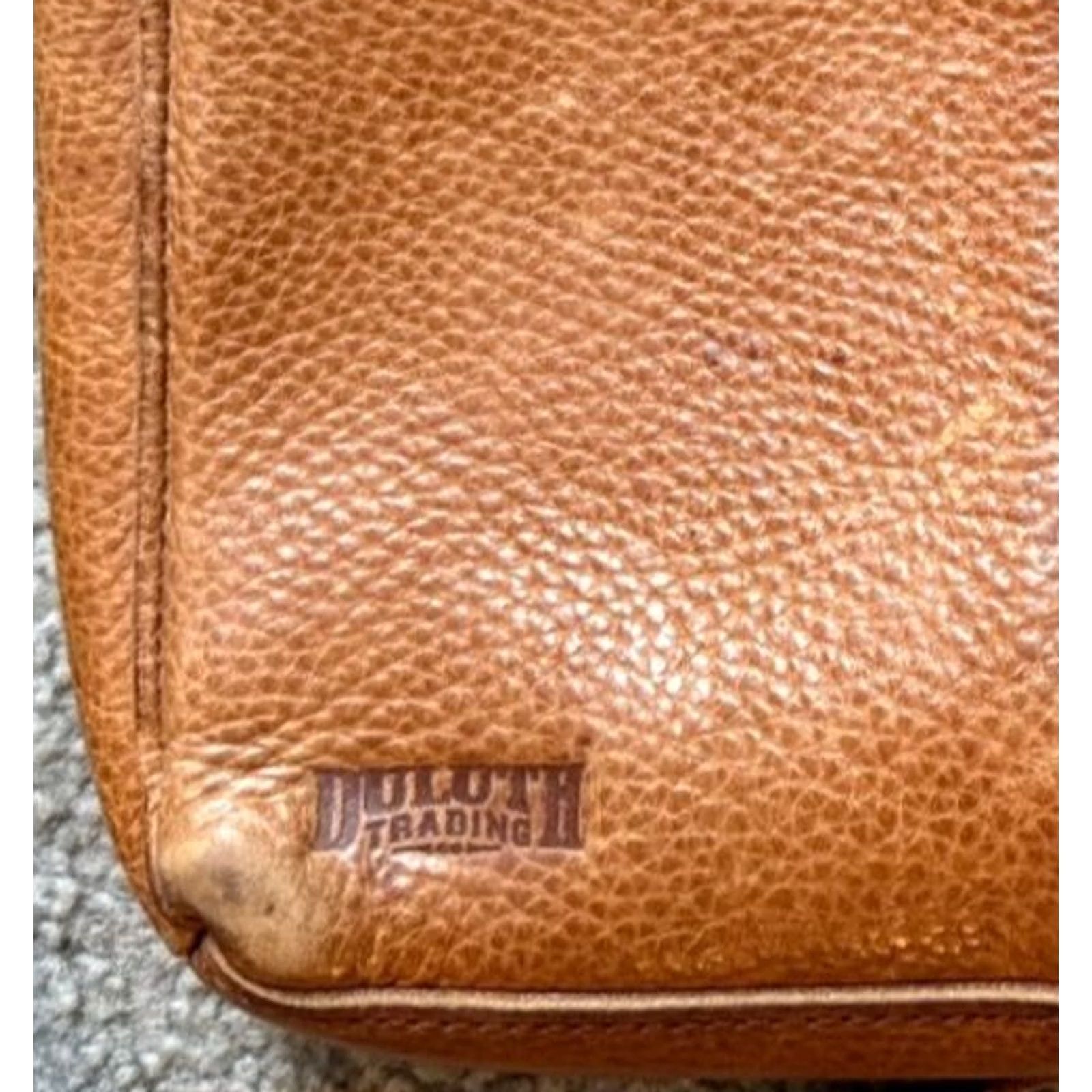 Vintage Duluth Brown Pebbled Leather Satchel Shoulder Tote Bag Crossbody Medium Unisex Adults Leather Adjustable Strap Size ONE SIZE - 4 Thumbnail