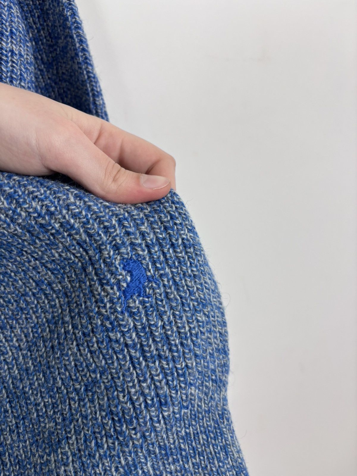 Vintage Vintage Tycesa Spanish Men’s Blue Collared Wool Knit Sweater Size US M / EU 48-50 / 2 - 10 Thumbnail