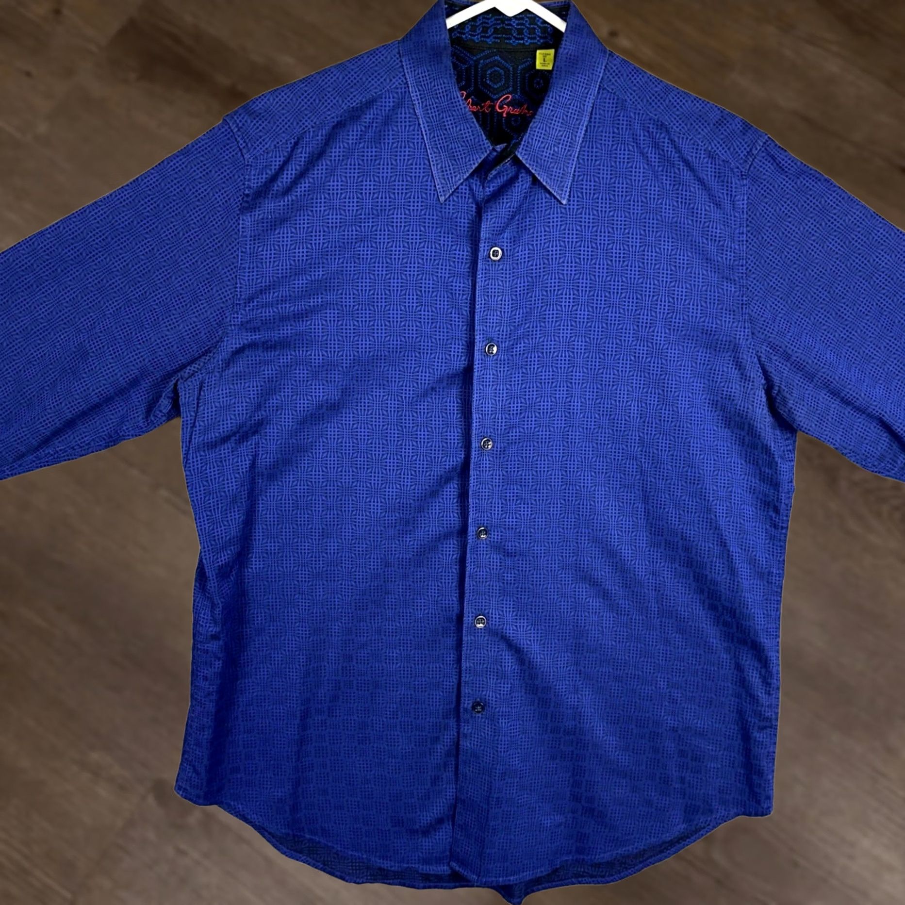 Robert Graham Robert Graham Shirt Mens Large Blue Geometric Classic Fit Button Up Long Sleeve Size US L / EU 52-54 / 3 - 1 Thumbnail