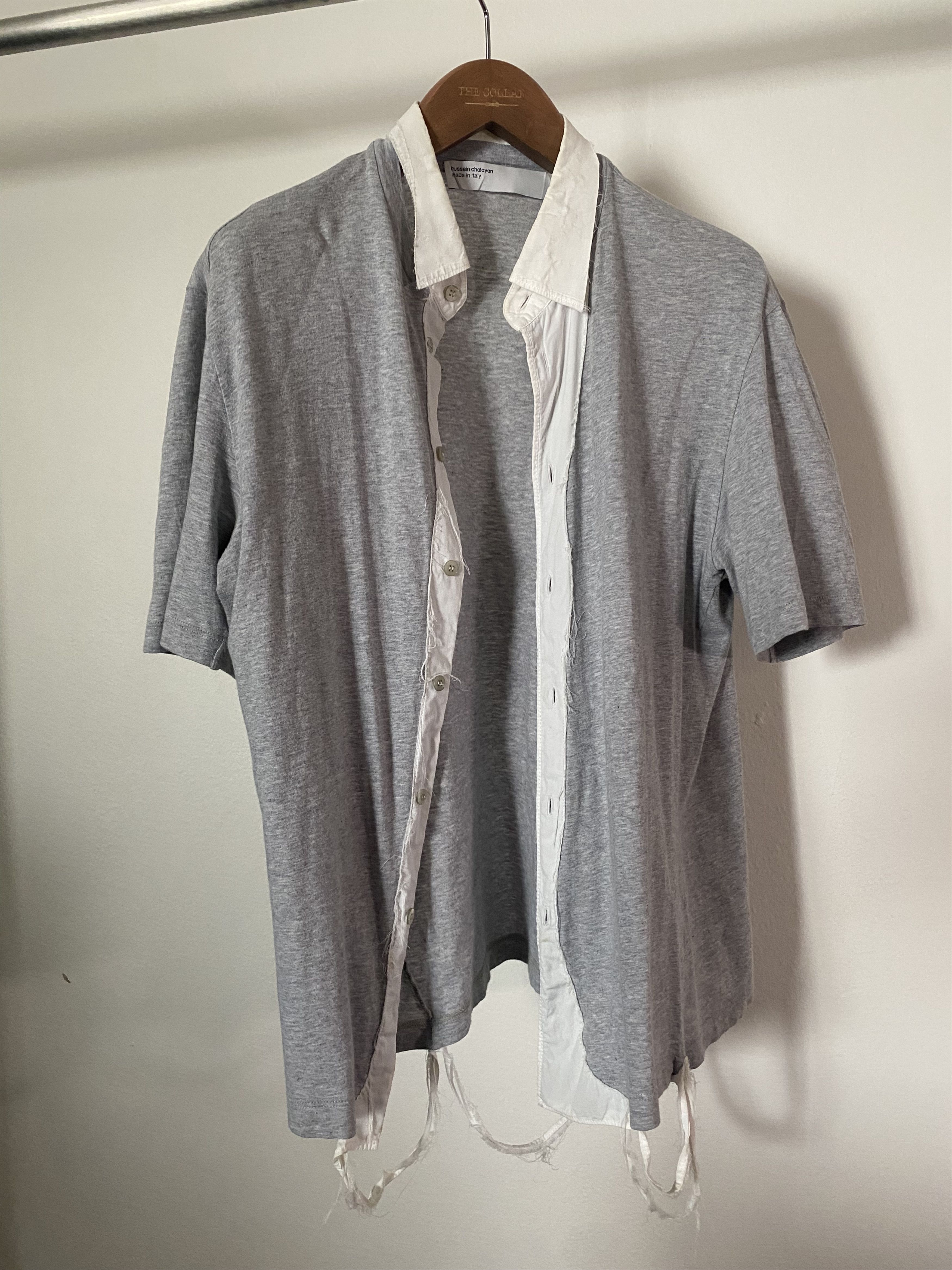 Hussein Chalayan Distressed Short Sleeve Button Up, view 4