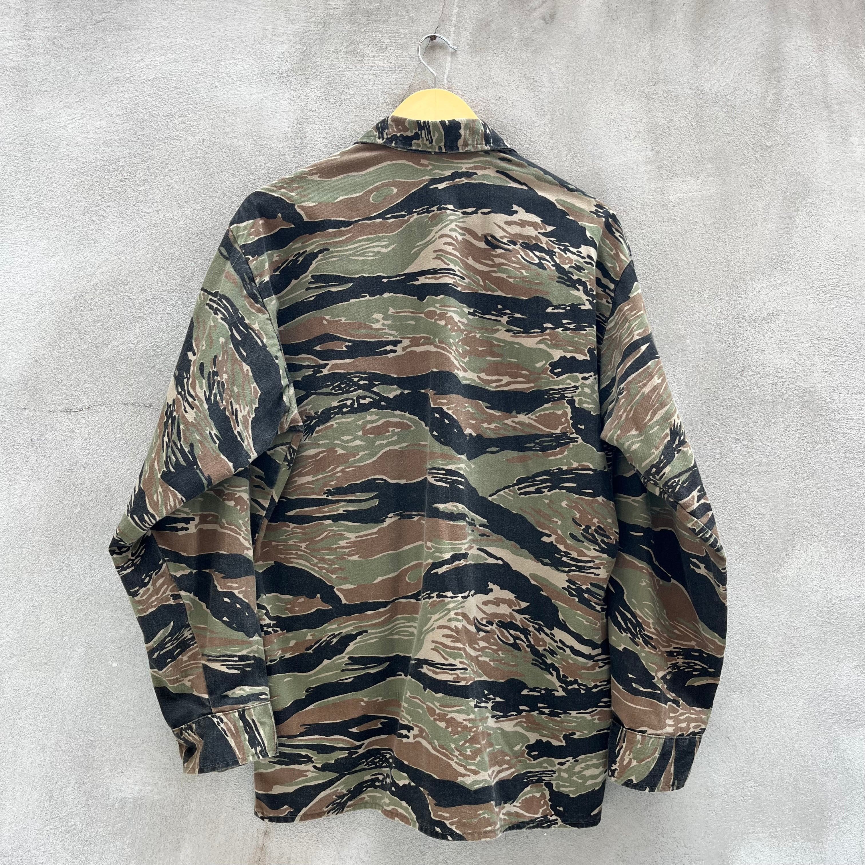 Vintage 80’s Tiger Stripe Civilian Military Button Down Field Shirt Size US L / EU 52-54 / 3 - 2 Thumbnail