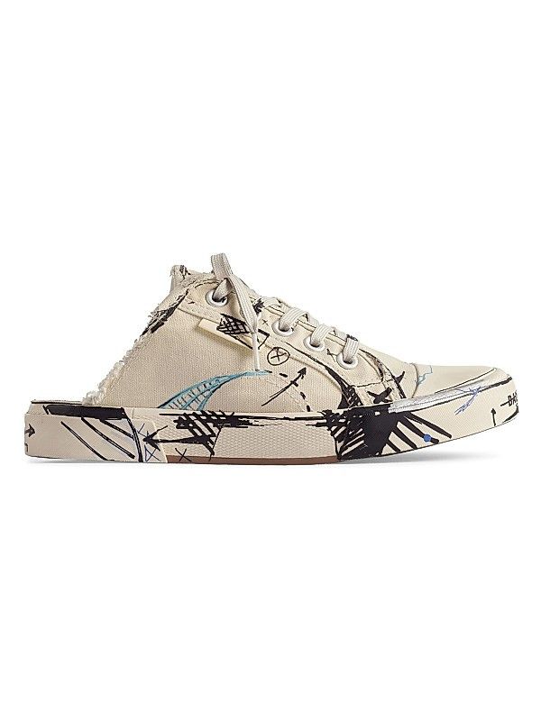 Balenciaga Paris Low Top Sketch Sneakers Mules in Beige Size US 9 / EU 42 - 1 Thumbnail