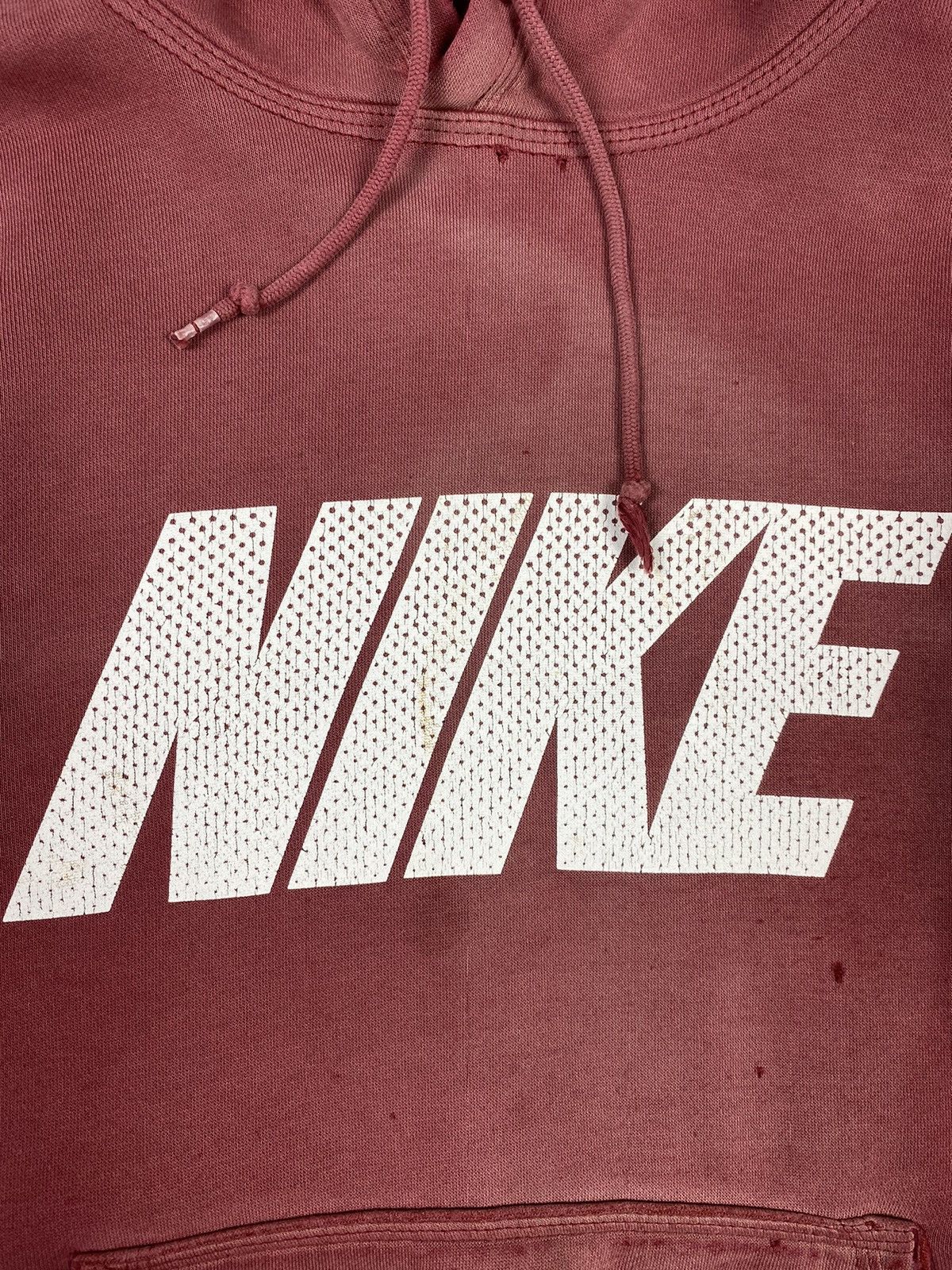 Nike × Vintage Vintage 00s Nike Big Logo Swoosh Distressed Hoodie y2k Drill Size US S / EU 44-46 / 1 - 5 Thumbnail