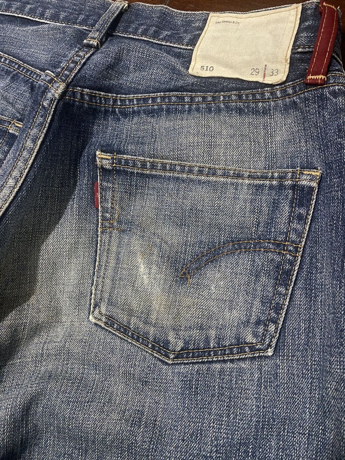 Levi's Vintage Levis 510 Red Loop Jeans nice faded mud wash rework Size US 29 - 15 Thumbnail