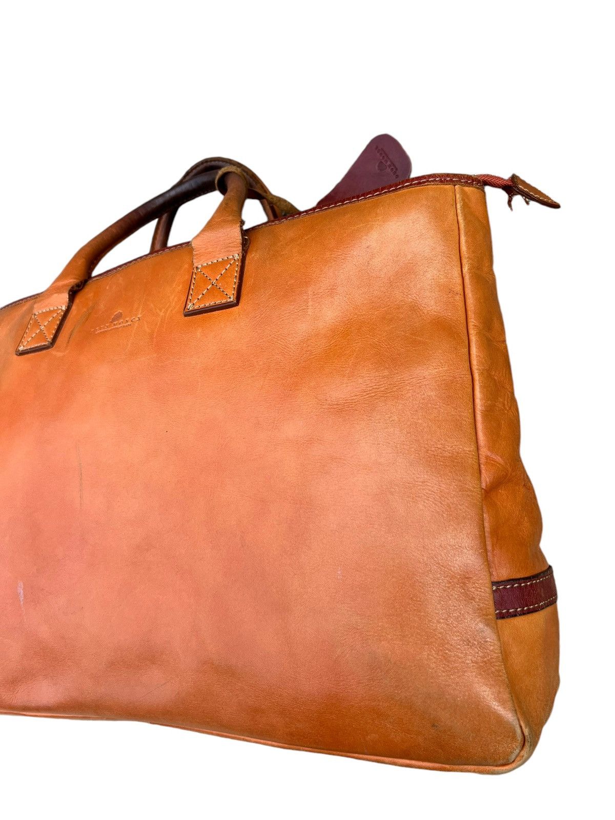 Leather Deux Moncx Artisan Made Japan Distress Patina Leather Bag Size ONE SIZE - 6 Thumbnail