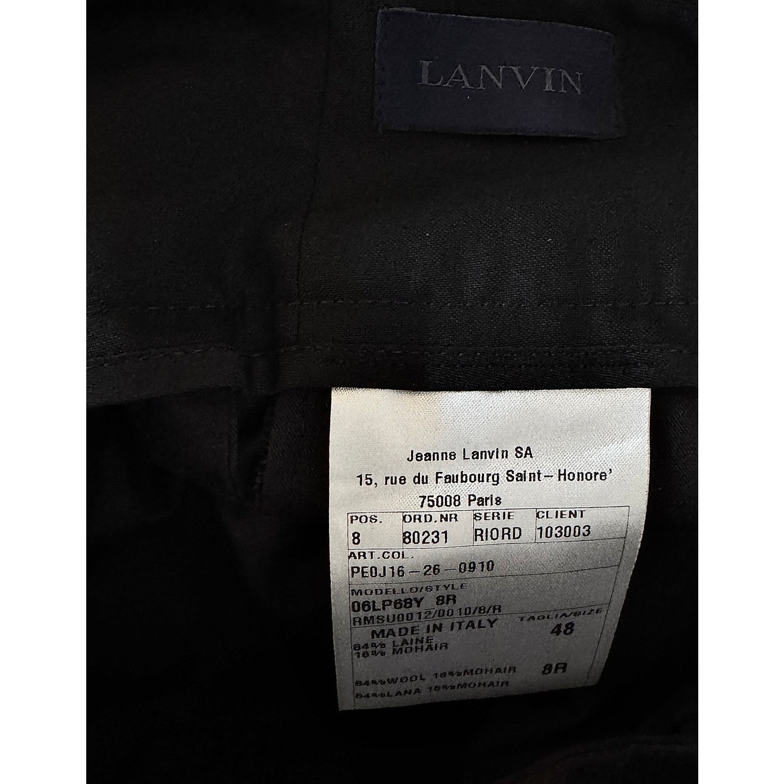 Lanvin Lanvin NWT Wool Mohair Shawl Collar Tuxedo Size 38R - 10 Thumbnail